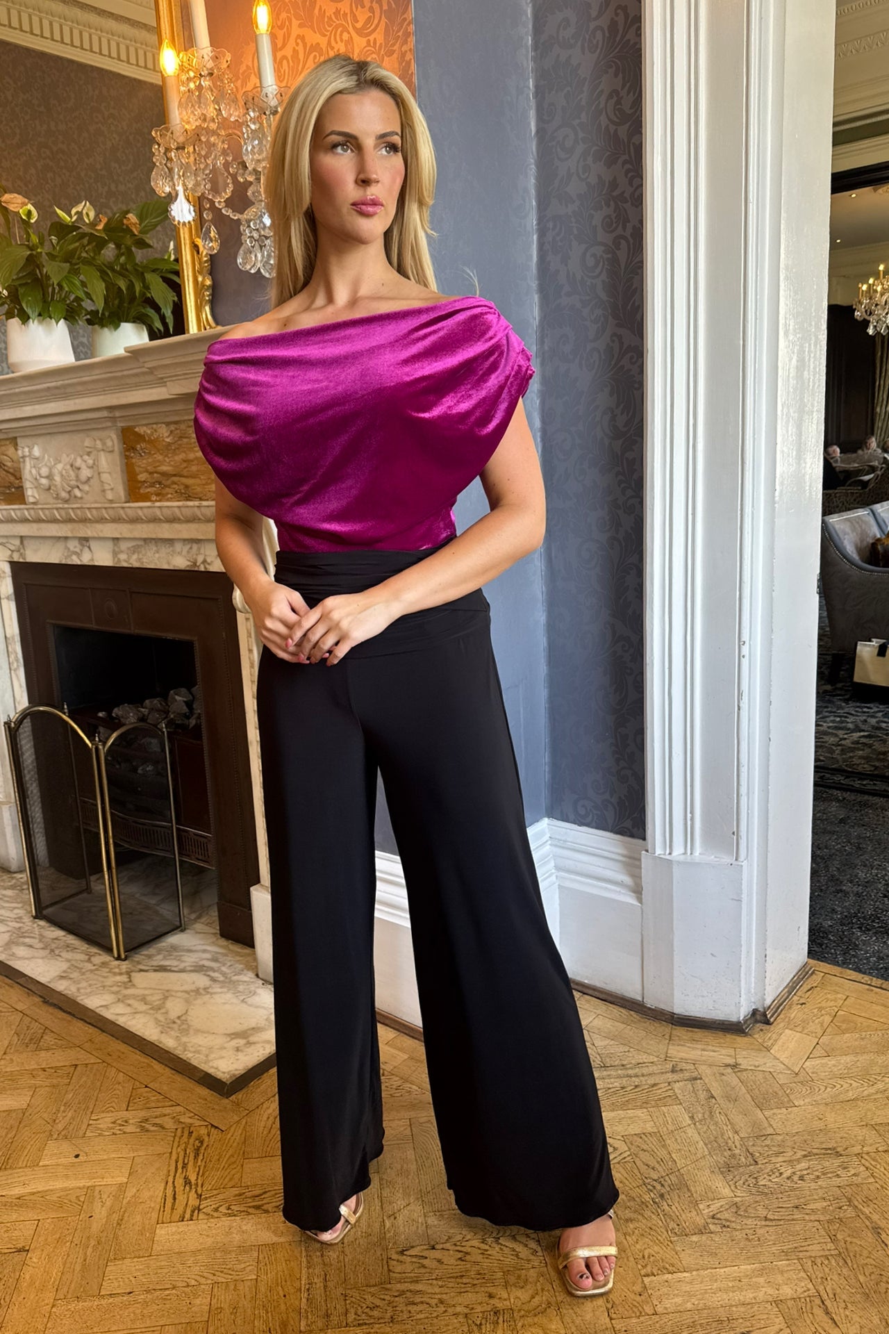 Atom Label Magenta & Black Carbon Jumpsuit