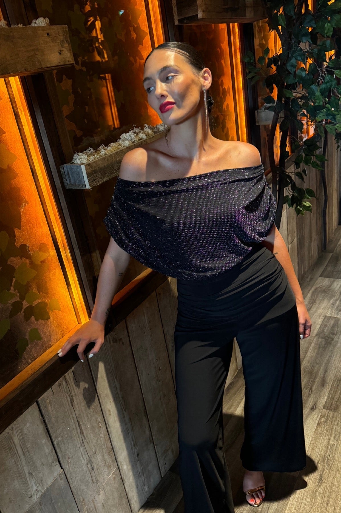 Atom Label Black & Silver Carbon Sparkle Jumpsuit