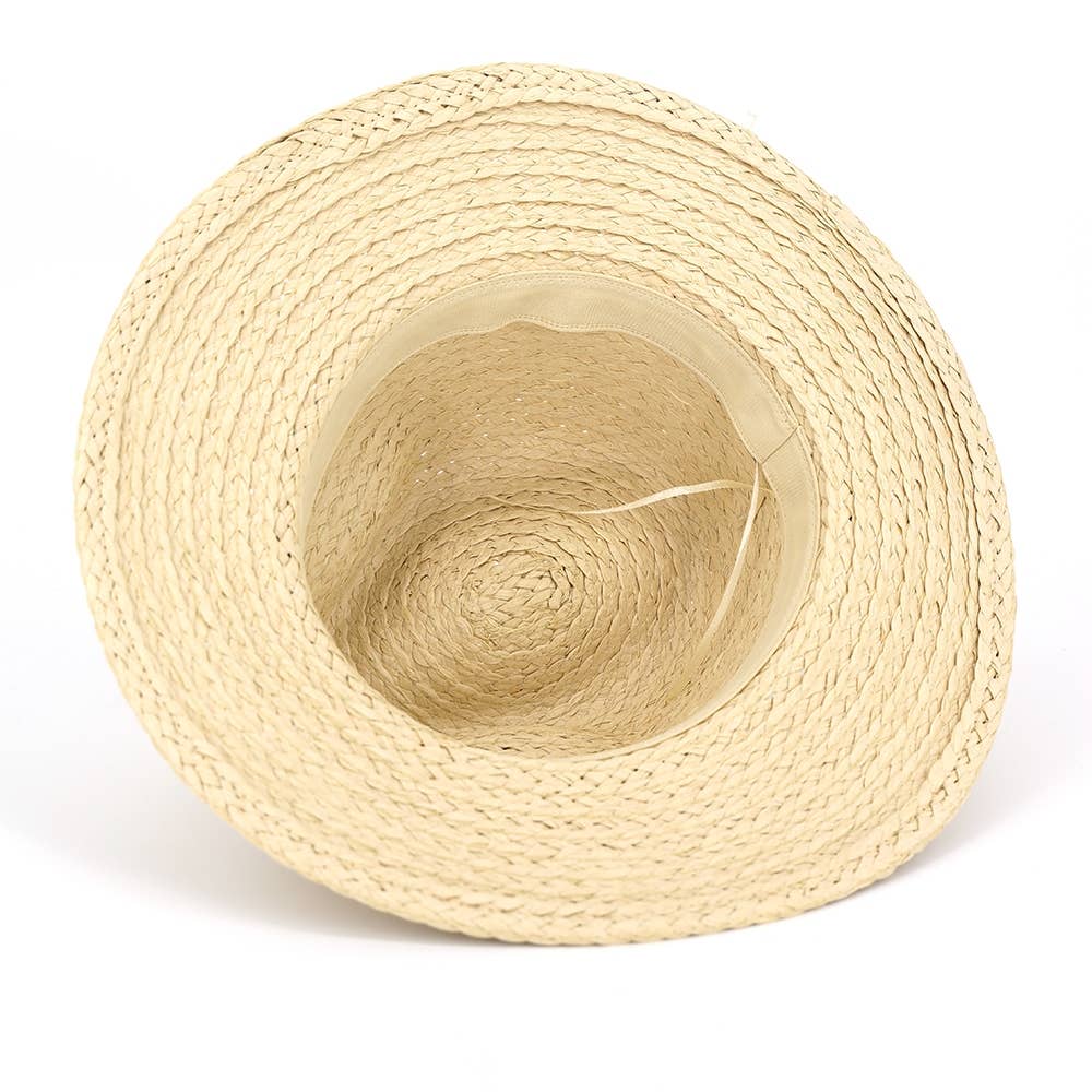 Soul Of Sita Turquoise Wood Bead Band Natural Straw Hat: Be
