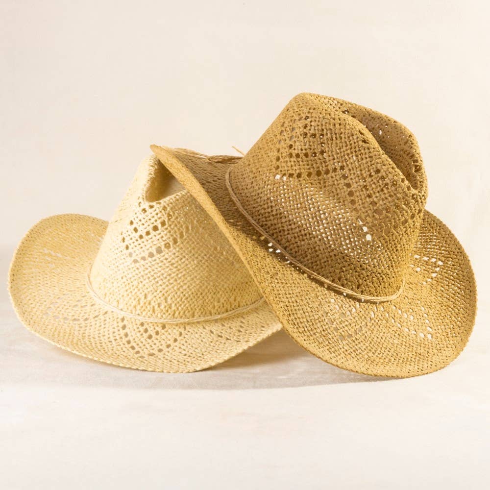 Soul Of Sita Thin Rope Strap Straw Cowboy Hat: Ka