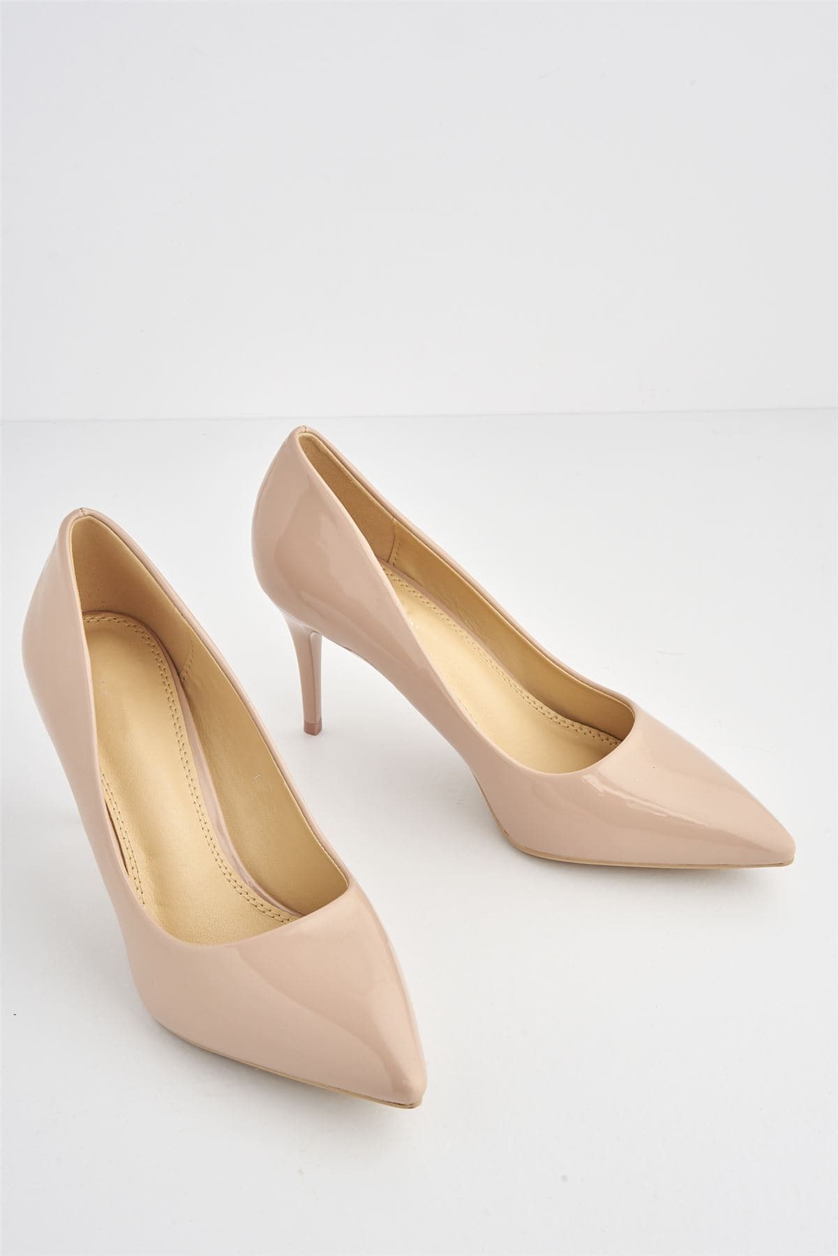 Miss Diva Ingrid Pointed Toe Court Heels in Nude