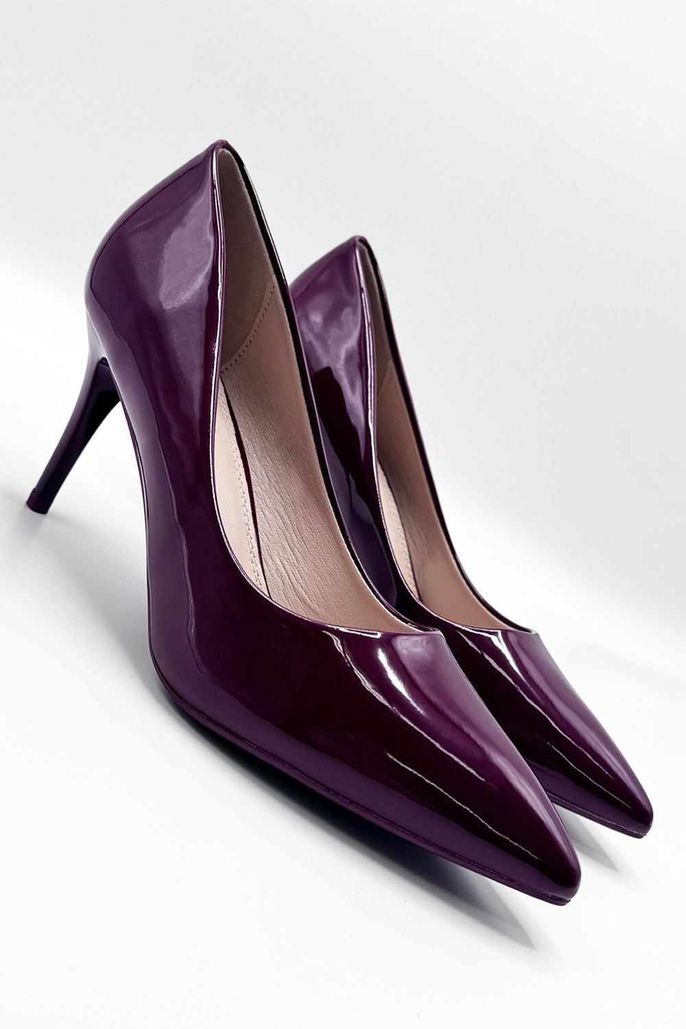 Miss Diva Wine Ingrid Pointed Toe Court Heels