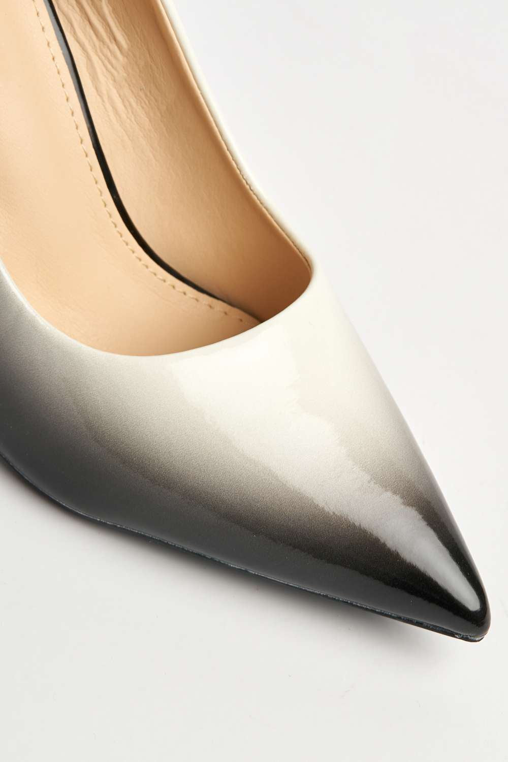 Miss Diva White Dua Two Tone Pointed Toe Court Shoes