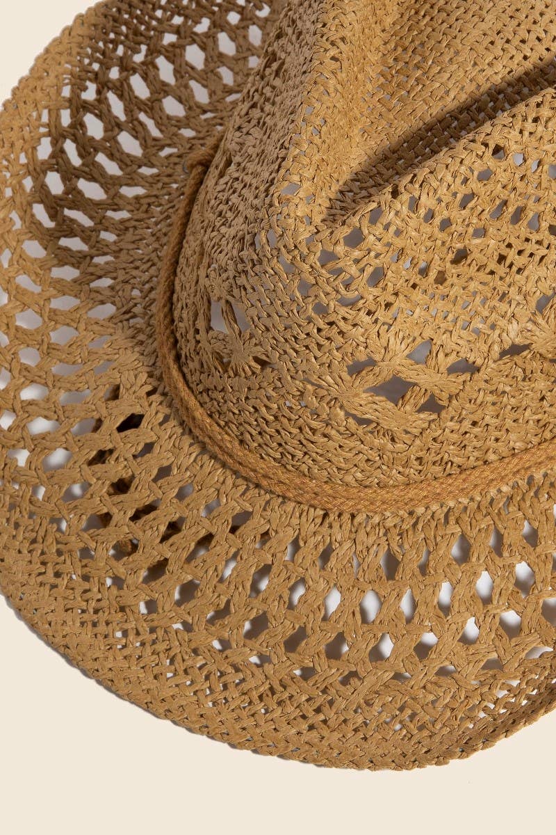 Double Strap Western Straw Hat: KA
