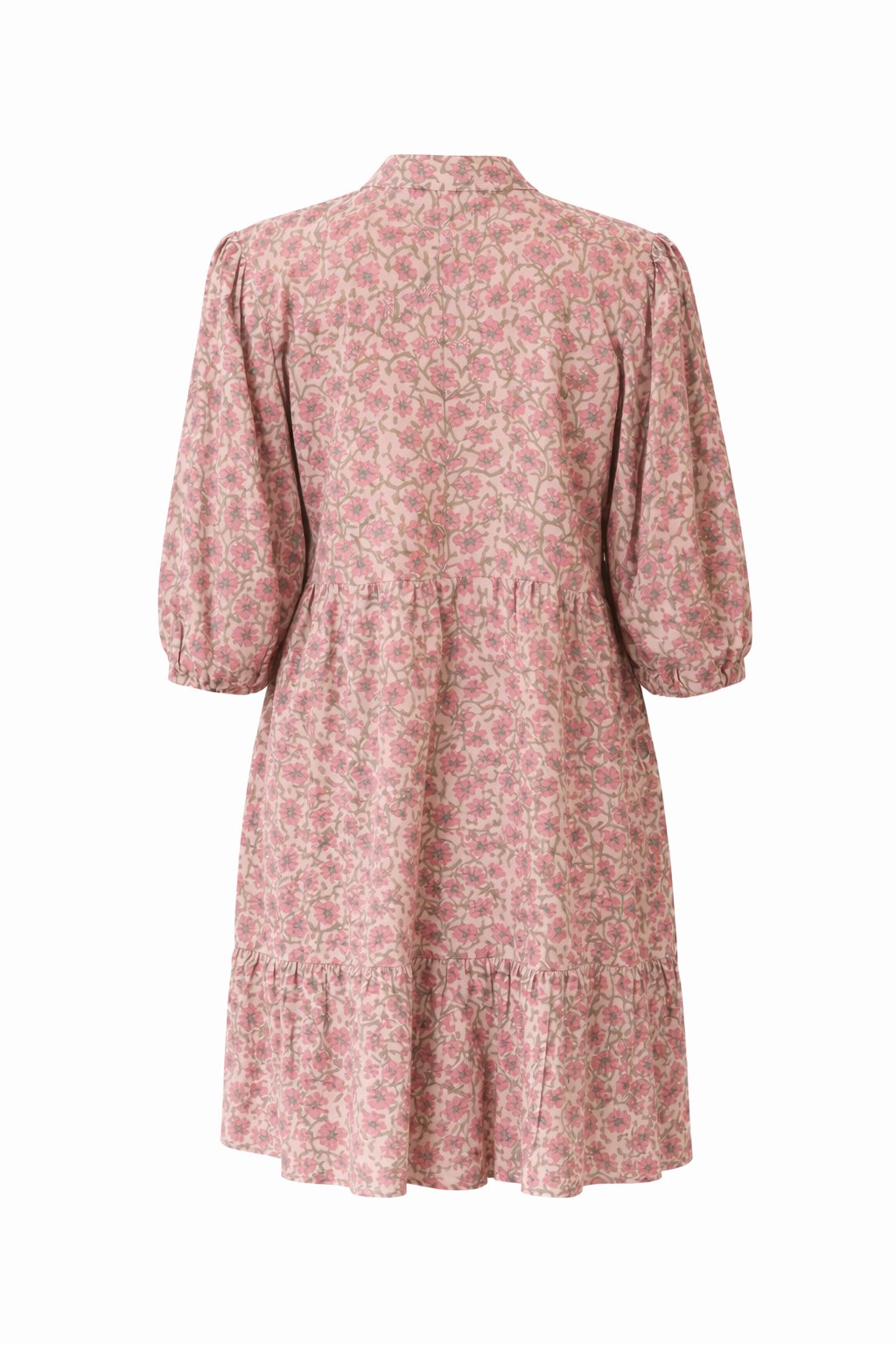 Soul Of Sita Sadie Mandarin Collar Short Dress Pink