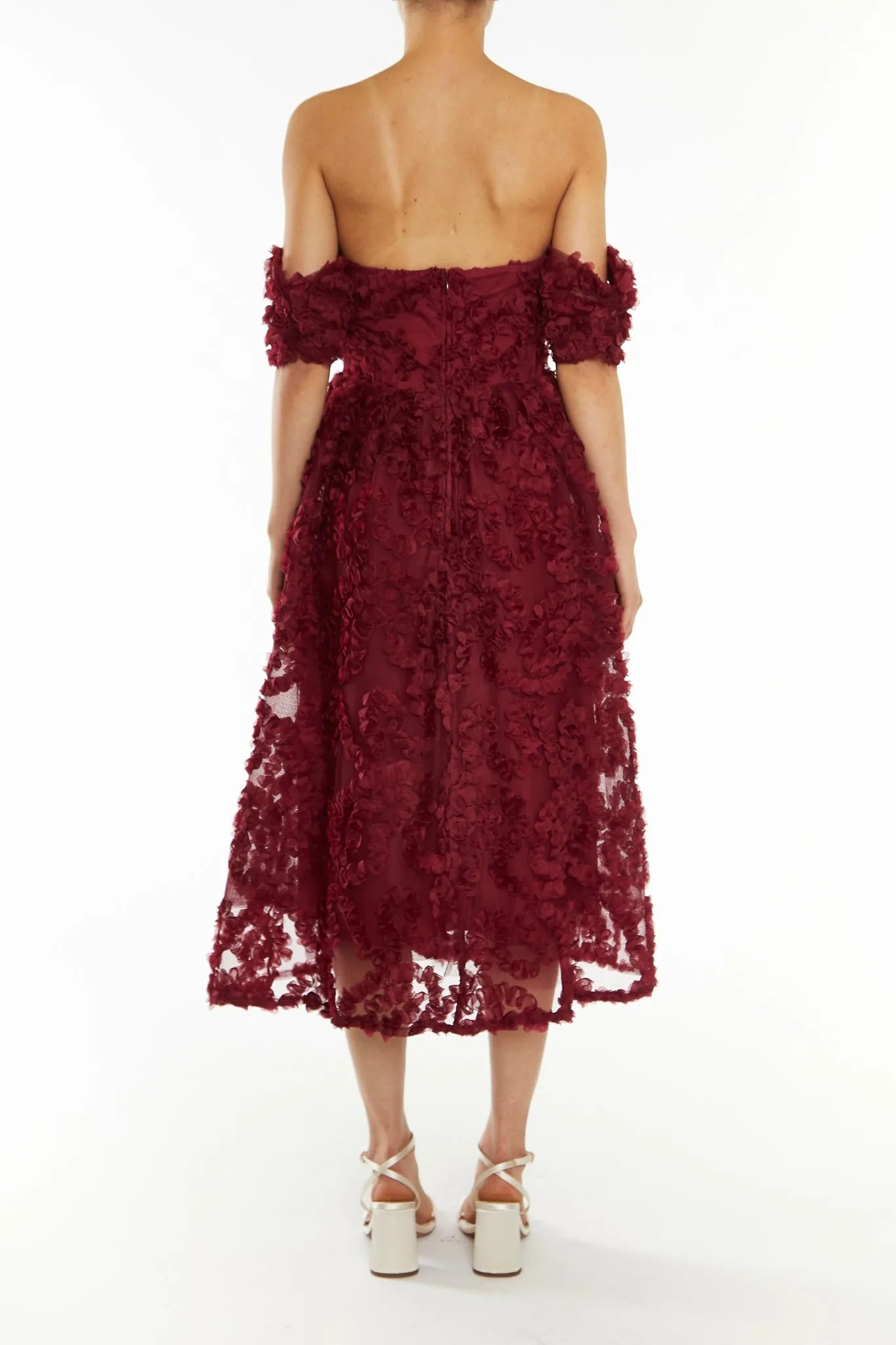 True Decadence Burgundy Amelia Bardot Dress