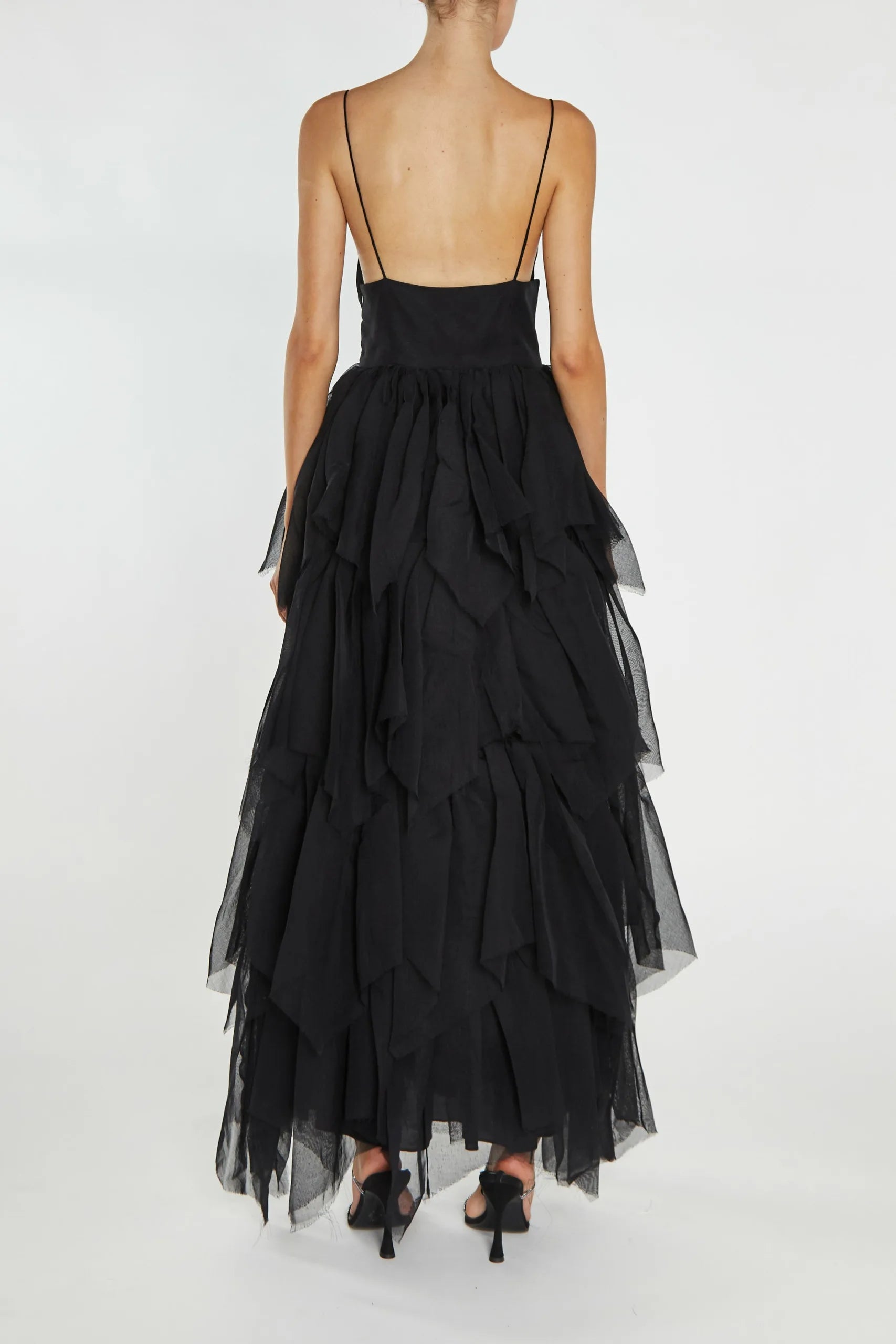 True Decadence Black Sadie Tulle Maxi Dress