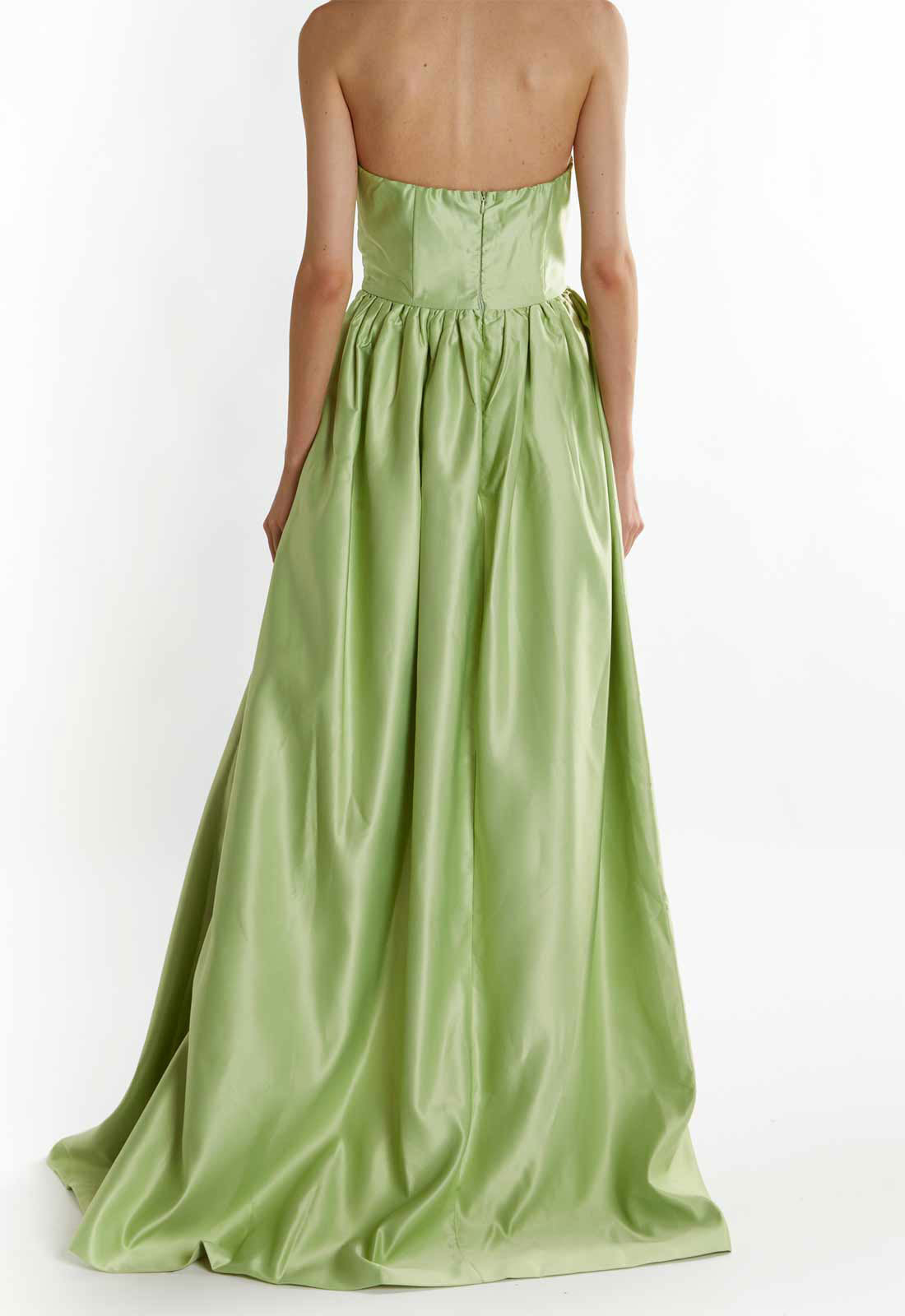 True Decadence Soft-Green Emma Hi-Low Hem Maxi