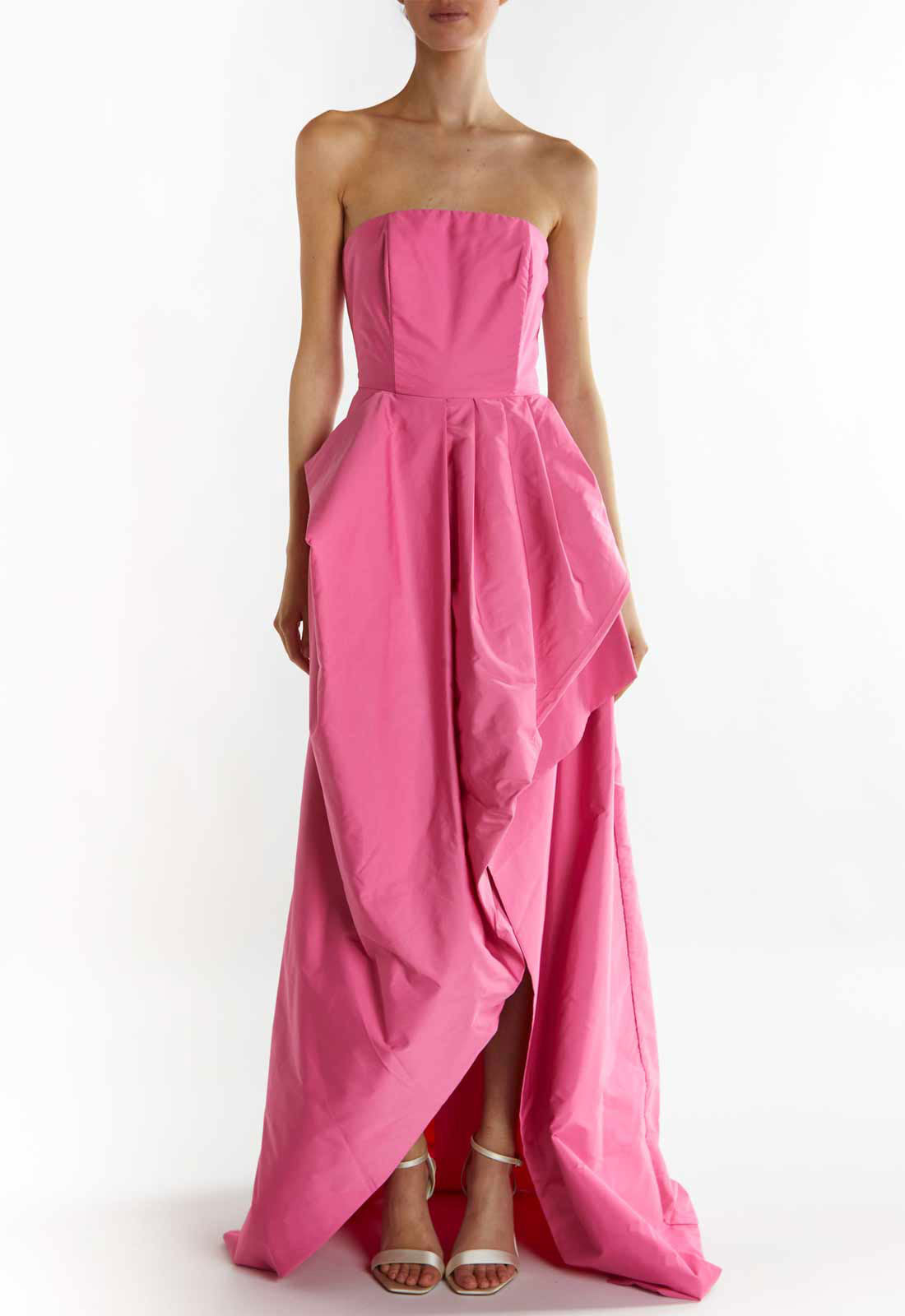 True Decadence Bright-Pink Emma Hi-Low Hem Maxi