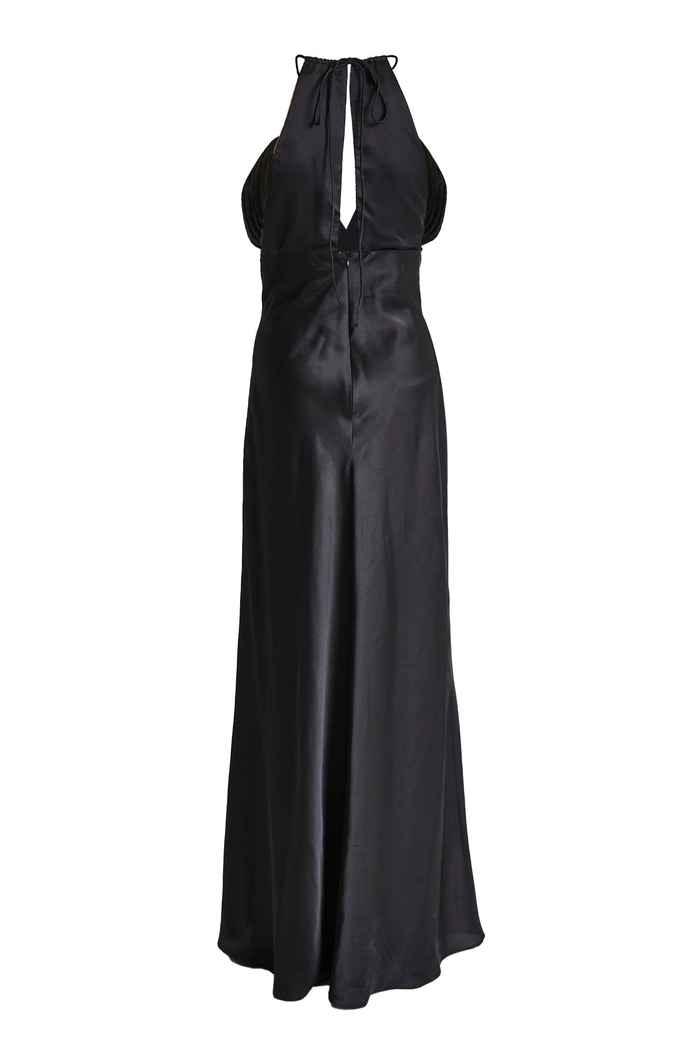 Marilyn Black Pleated Halterneck Midaxi Dress-image-4