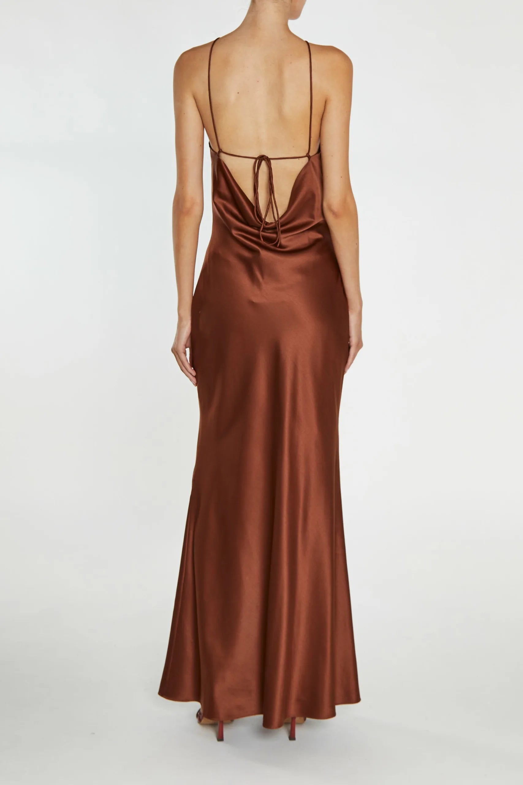 True Decadence Brown Hailey Satin Dress