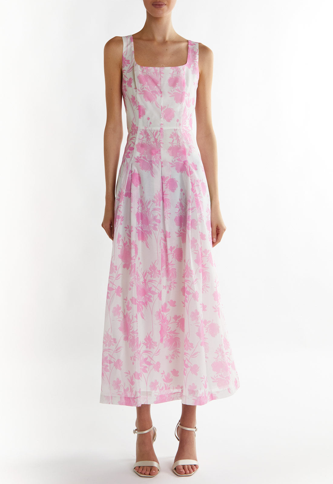True Decadence Candy-Pink Floral Leanna A-line Midaxi Dress