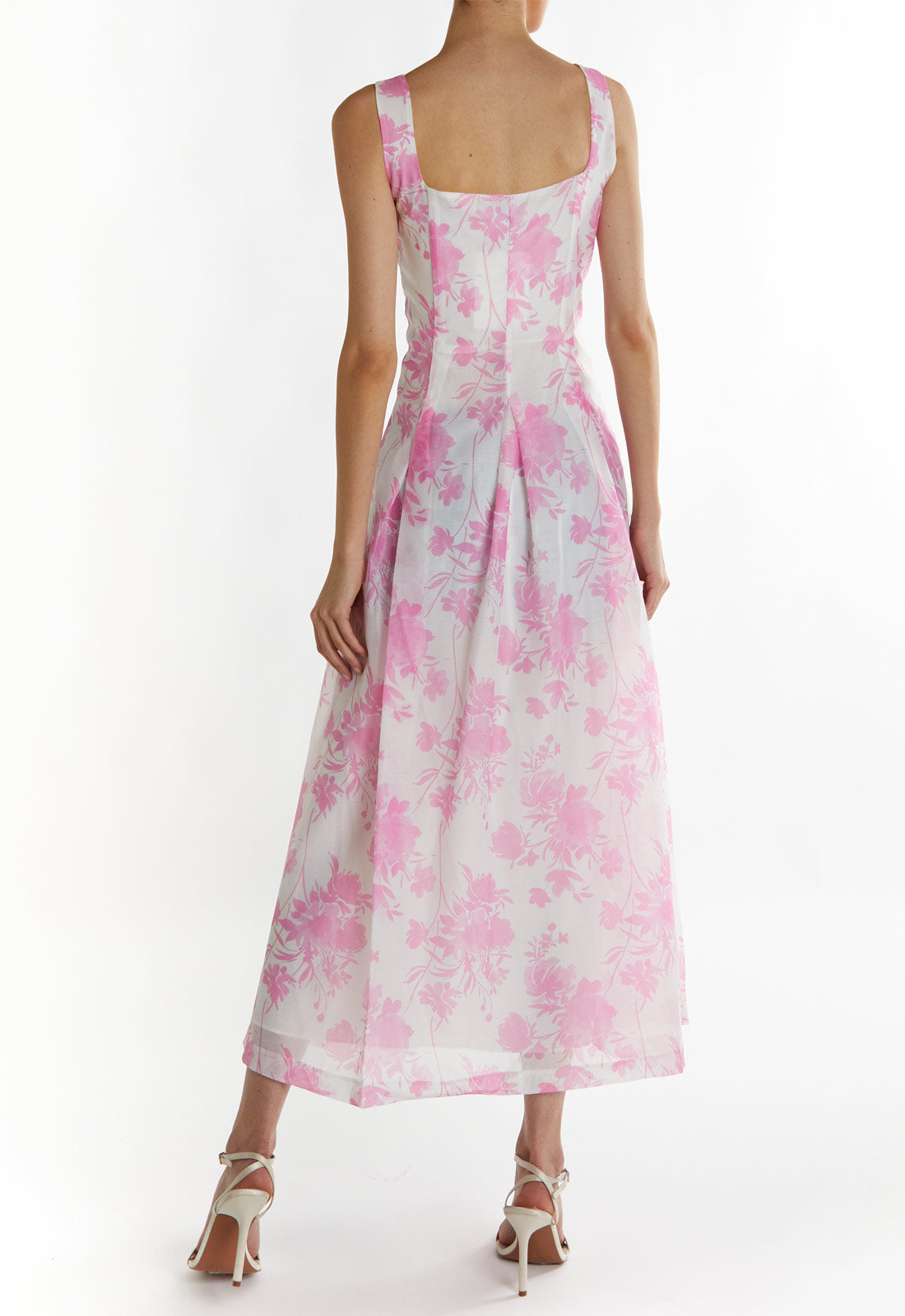 True Decadence Candy-Pink Floral Leanna A-line Midaxi Dress