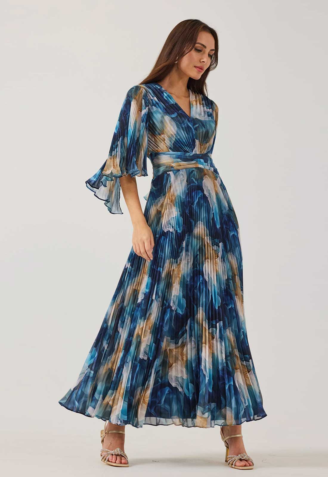 Samantha Jane Blue Print Alice Cocktail Dress