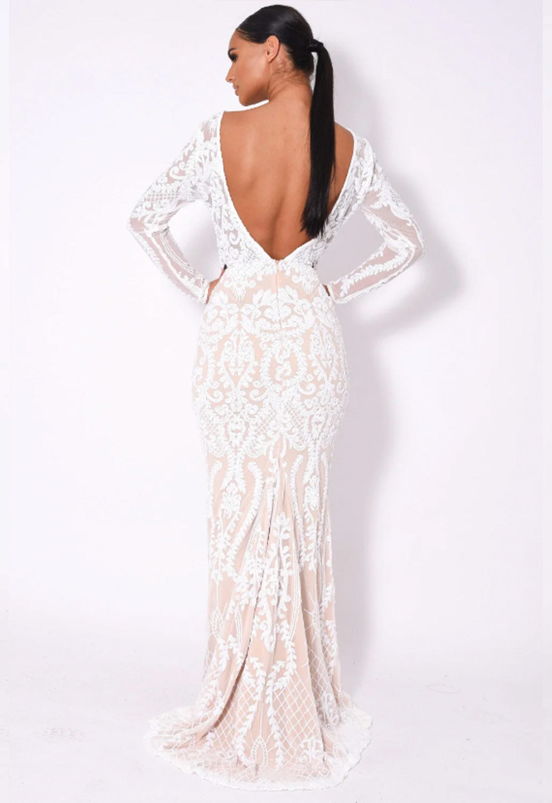 Nazz Collection White Annabella Evening Dress