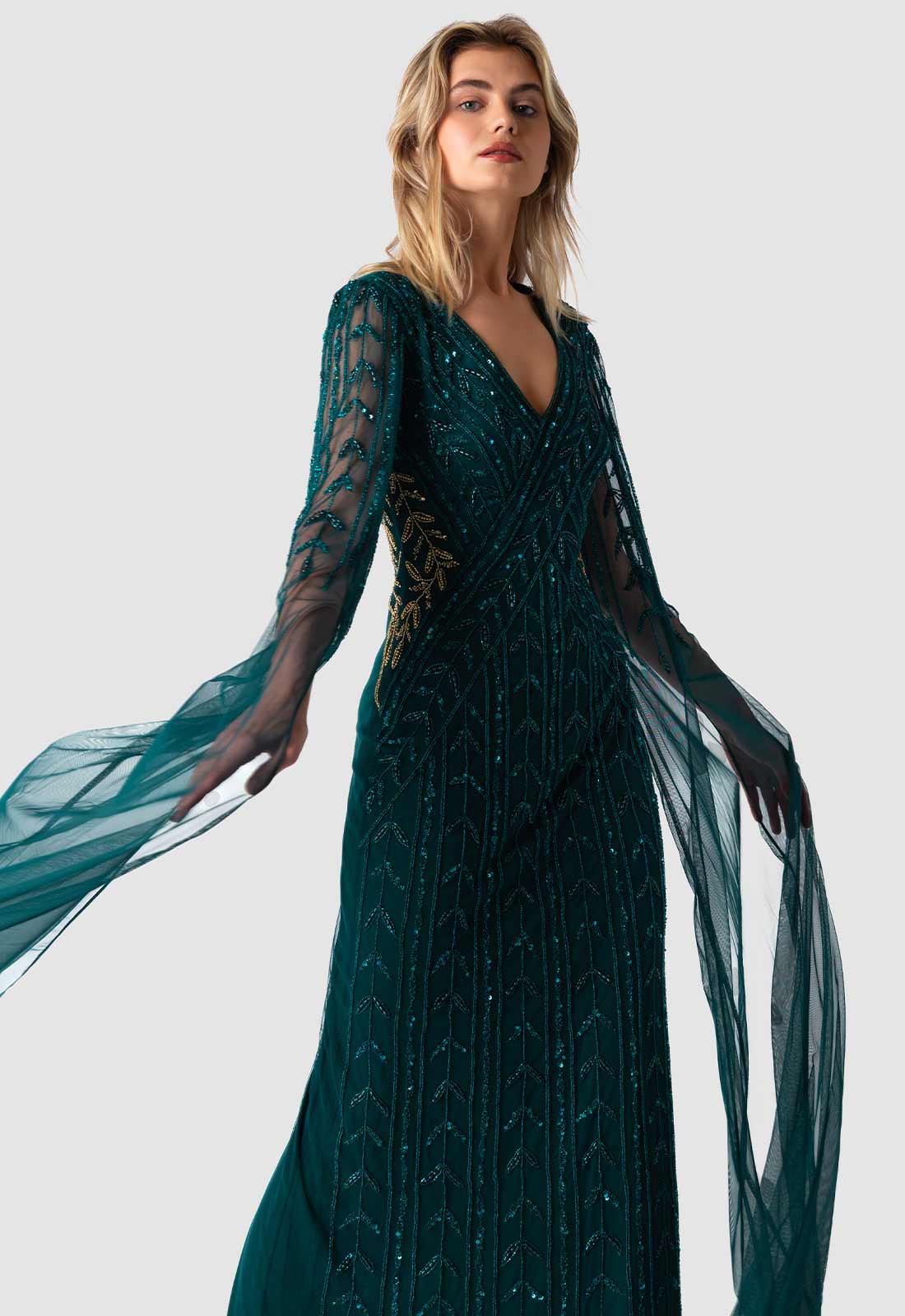 Raishma Couture Green Ariella Maxi Dress