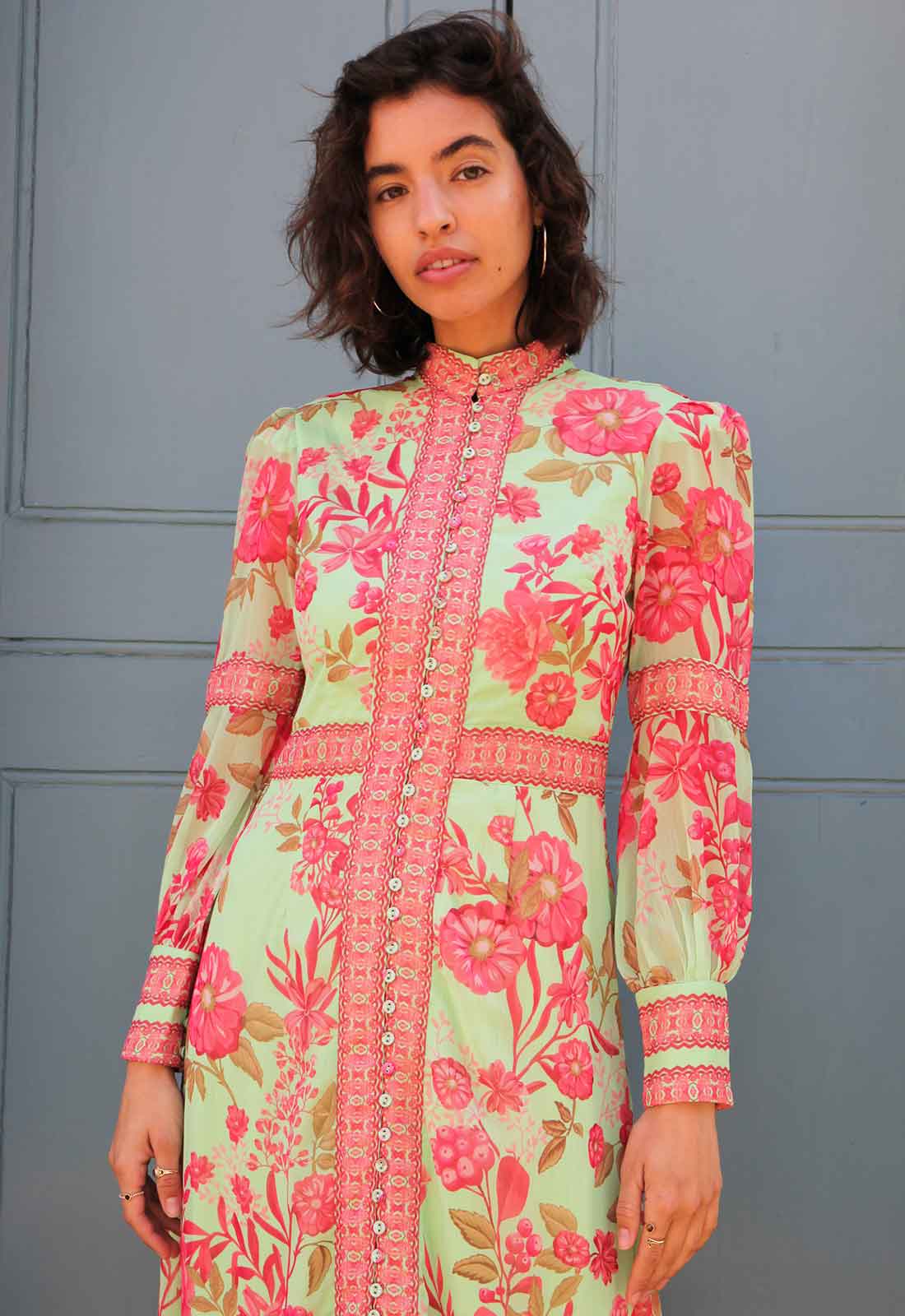 Raishma Studio Green Aspen Print Dress