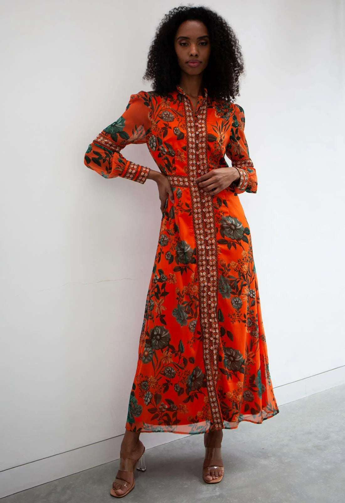 Raishma Studio Orange Aspen Print Dress