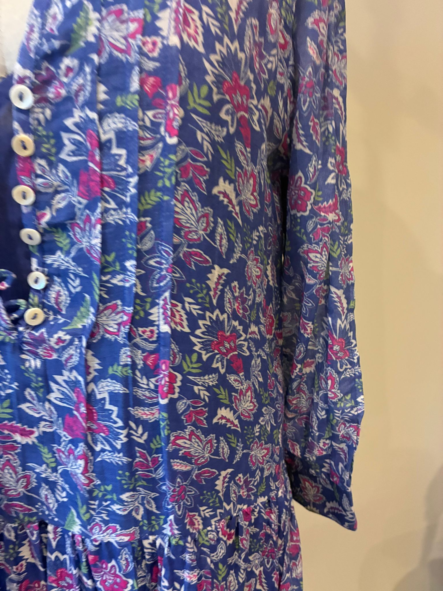 Soul Of Sita Inky Blue Cotton / Silk Mix Maxi Dress And Separate Under Vest. With Side Pockets. Beautiful Breathable Fabric.