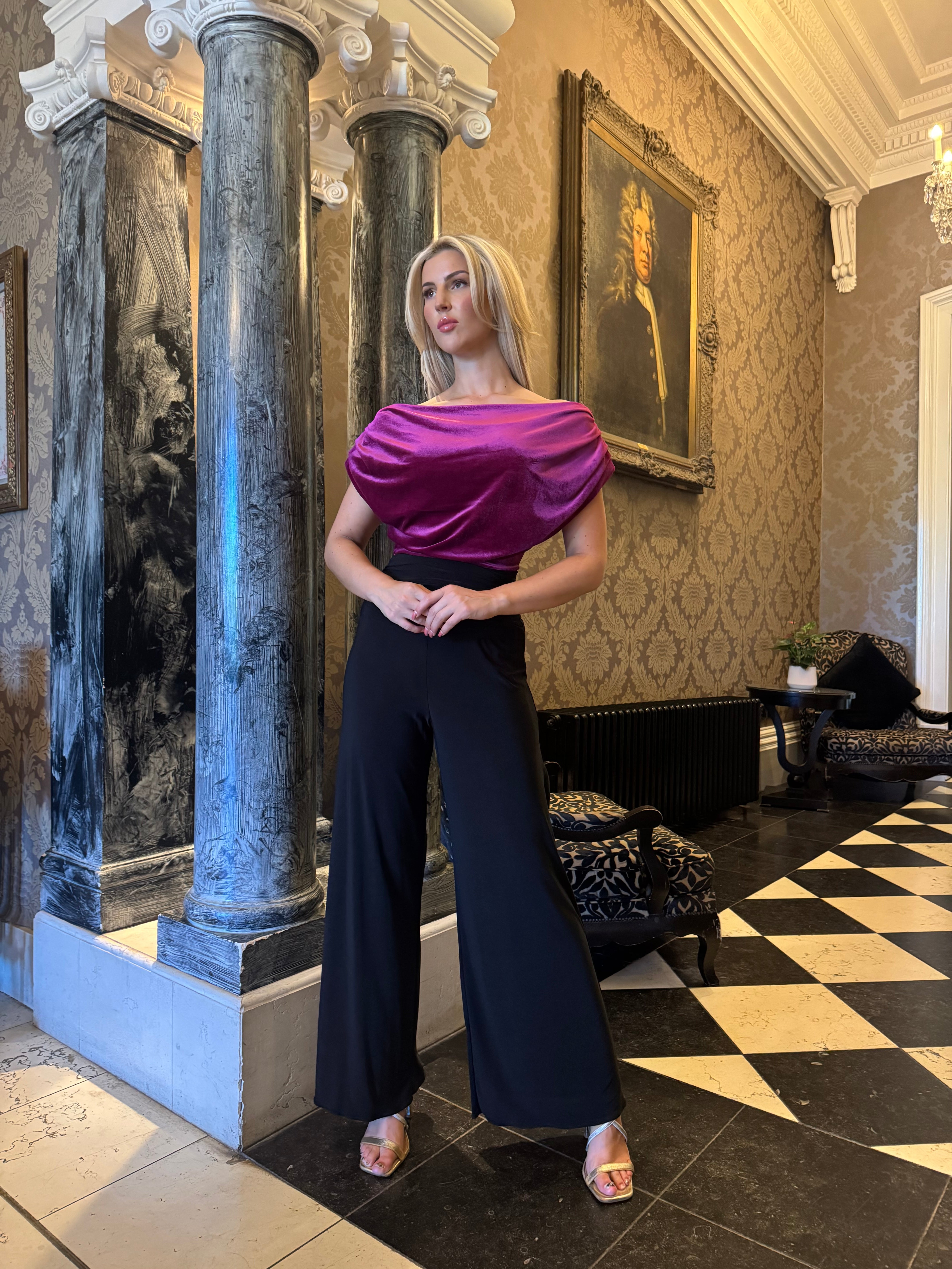 Atom Label Magenta & Black Carbon Jumpsuit