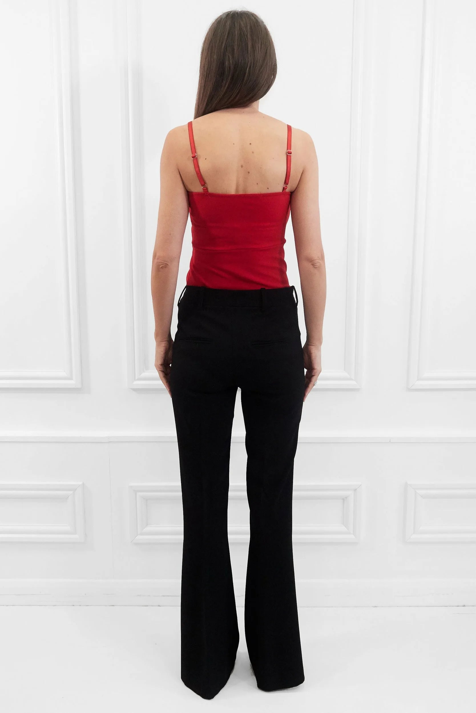 Honor Gold Brooke Red Bow Bandeau Scuba Crepe Top