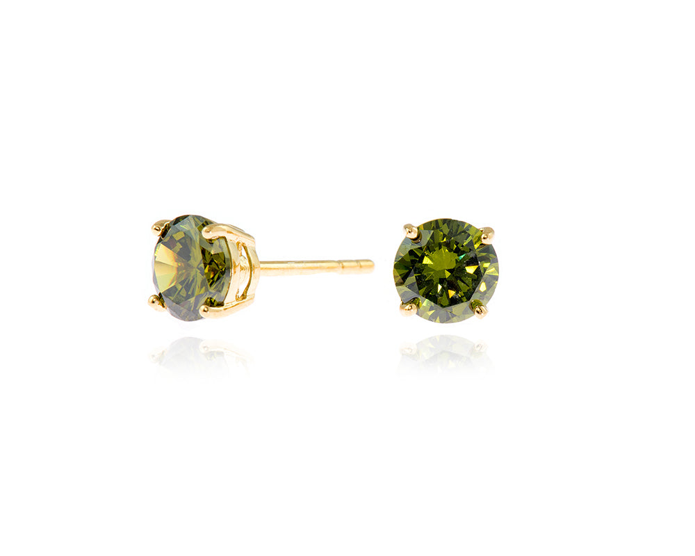 Cachet London Lana 6mm Sterling Silver Earrings Olivine CZ