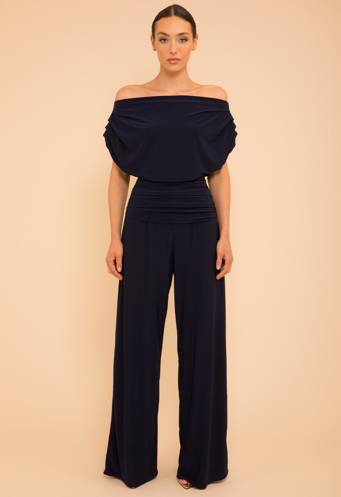 Atom Label Navy Carbon Jumpsuit With Sleeve