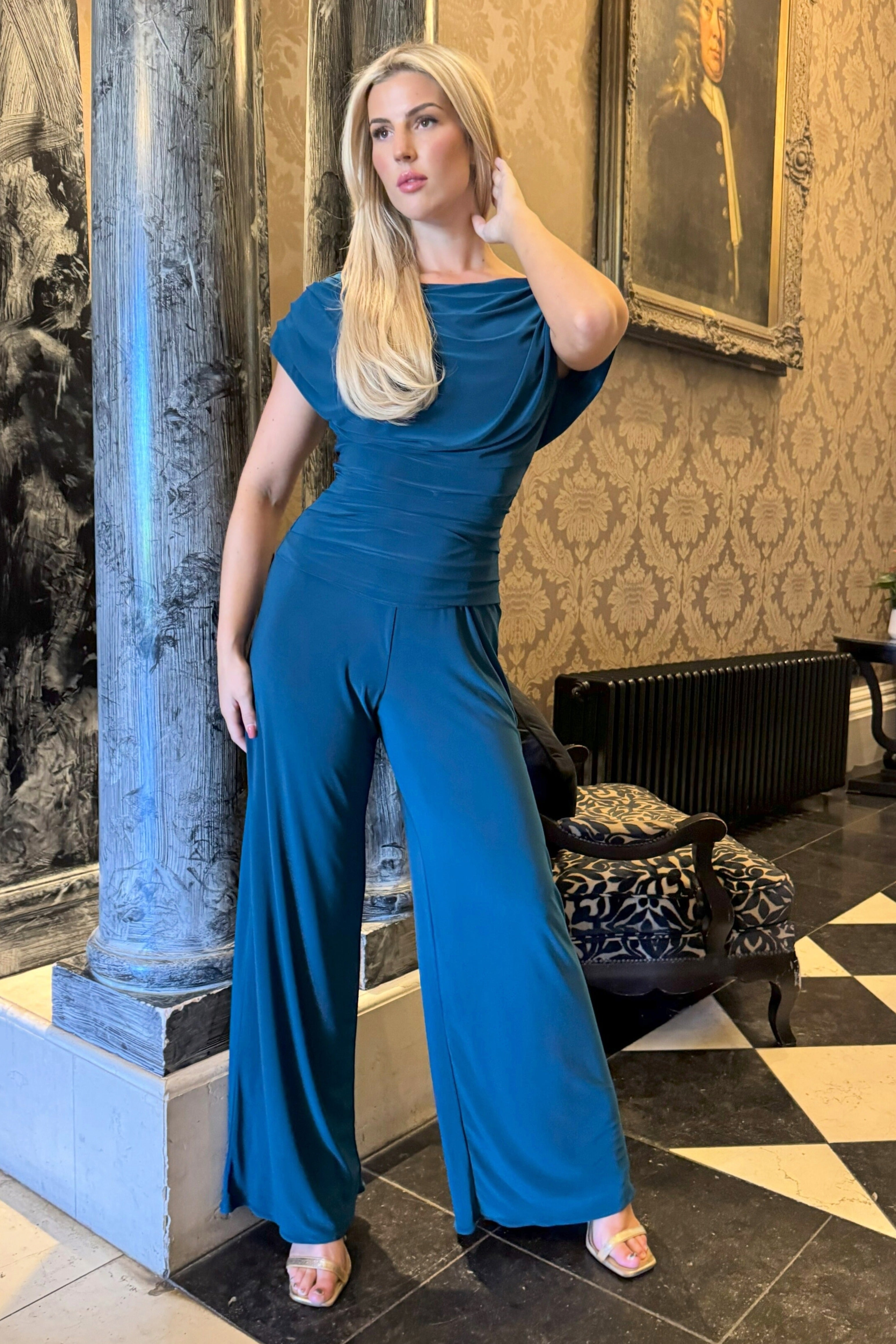 Atom Label Petrol Blue Carbon Jumpsuit