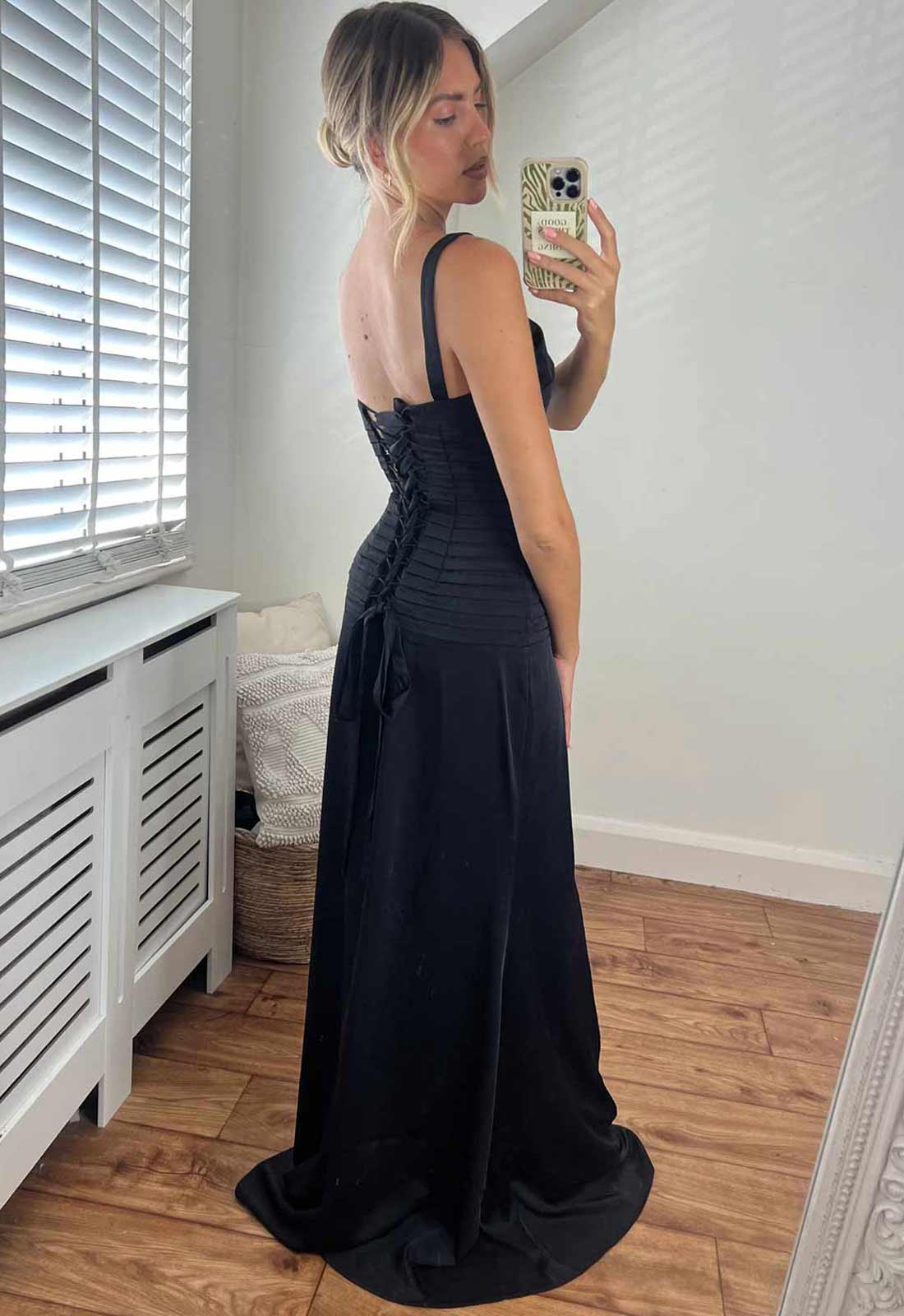 Catherine black Maxi Dress