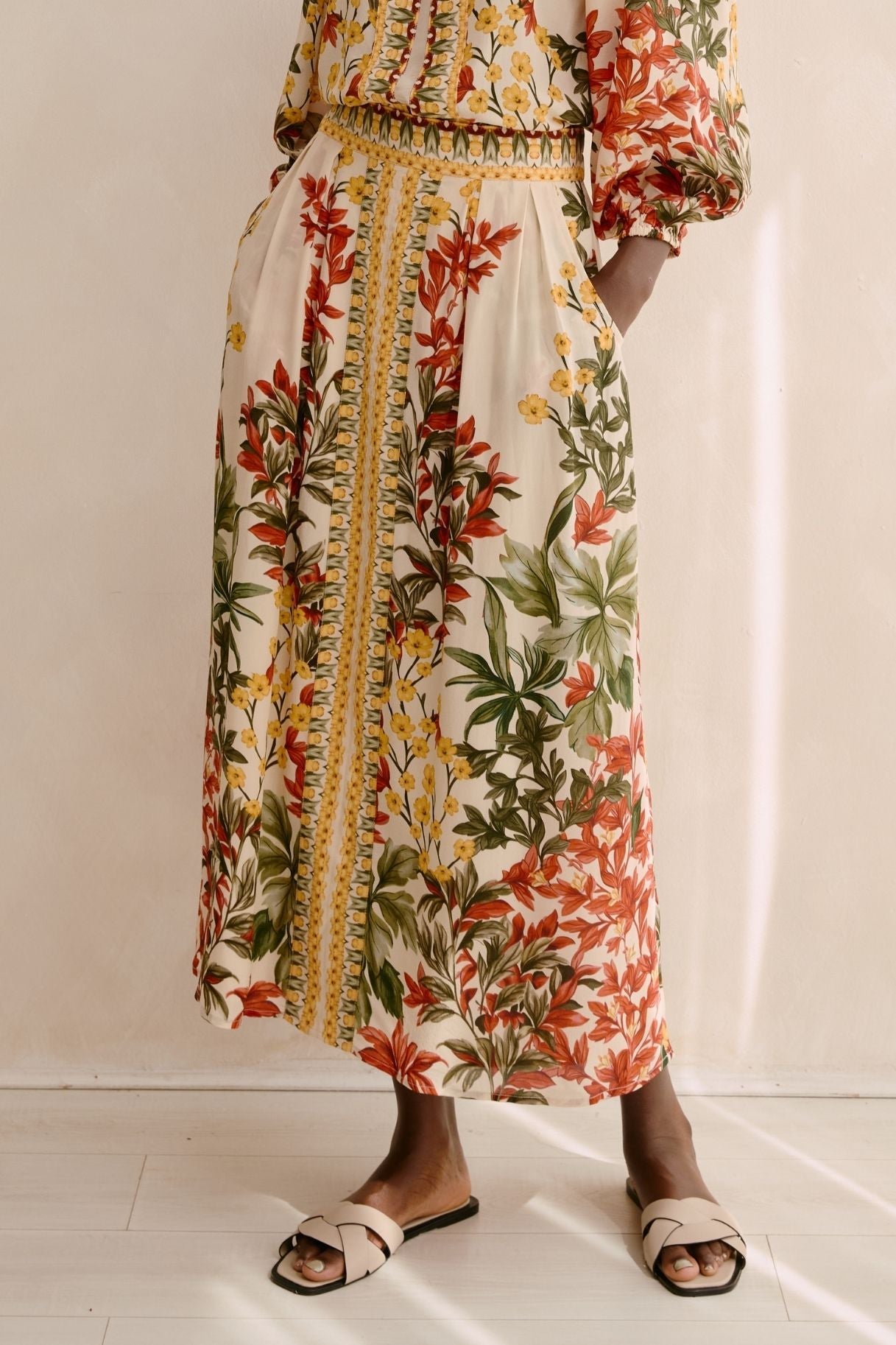 Raishma Studio Cream Crystal Skirt