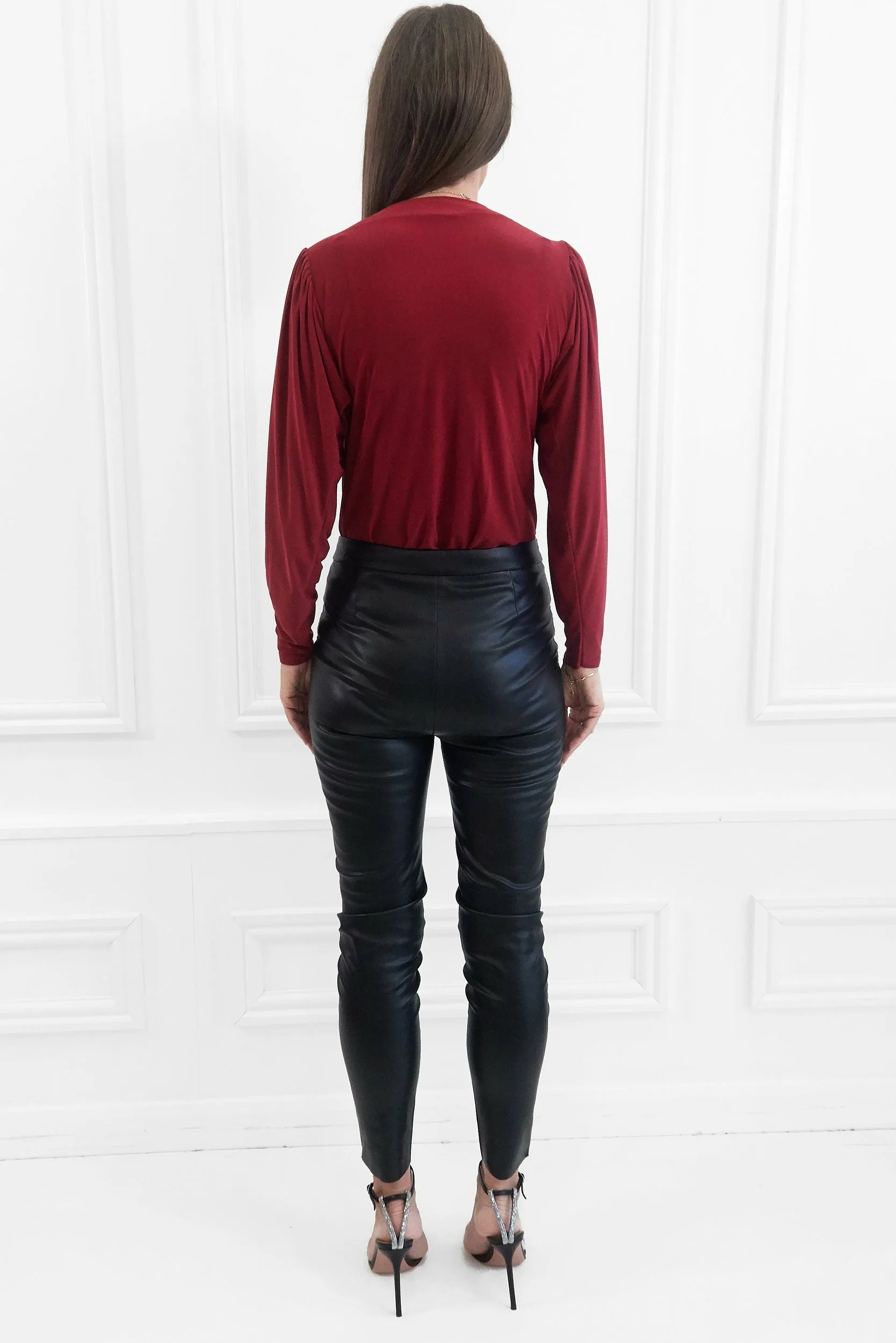 Honor Gold Dasha Berry Bodysuit With Long Sleeves