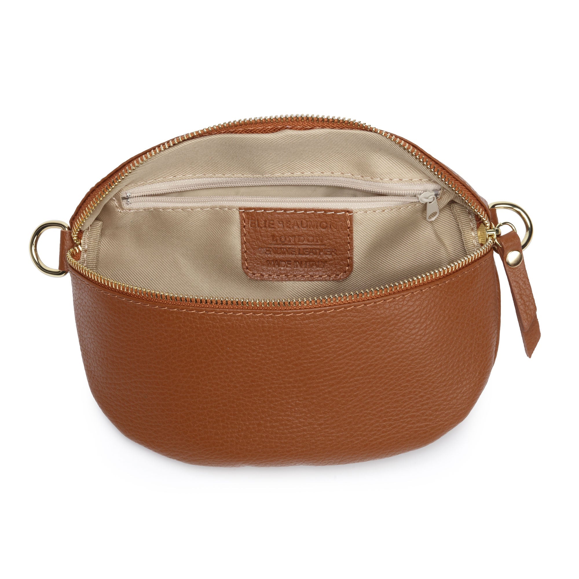 Elie Beaumont Sling Bag - Tan with Leopard Strap