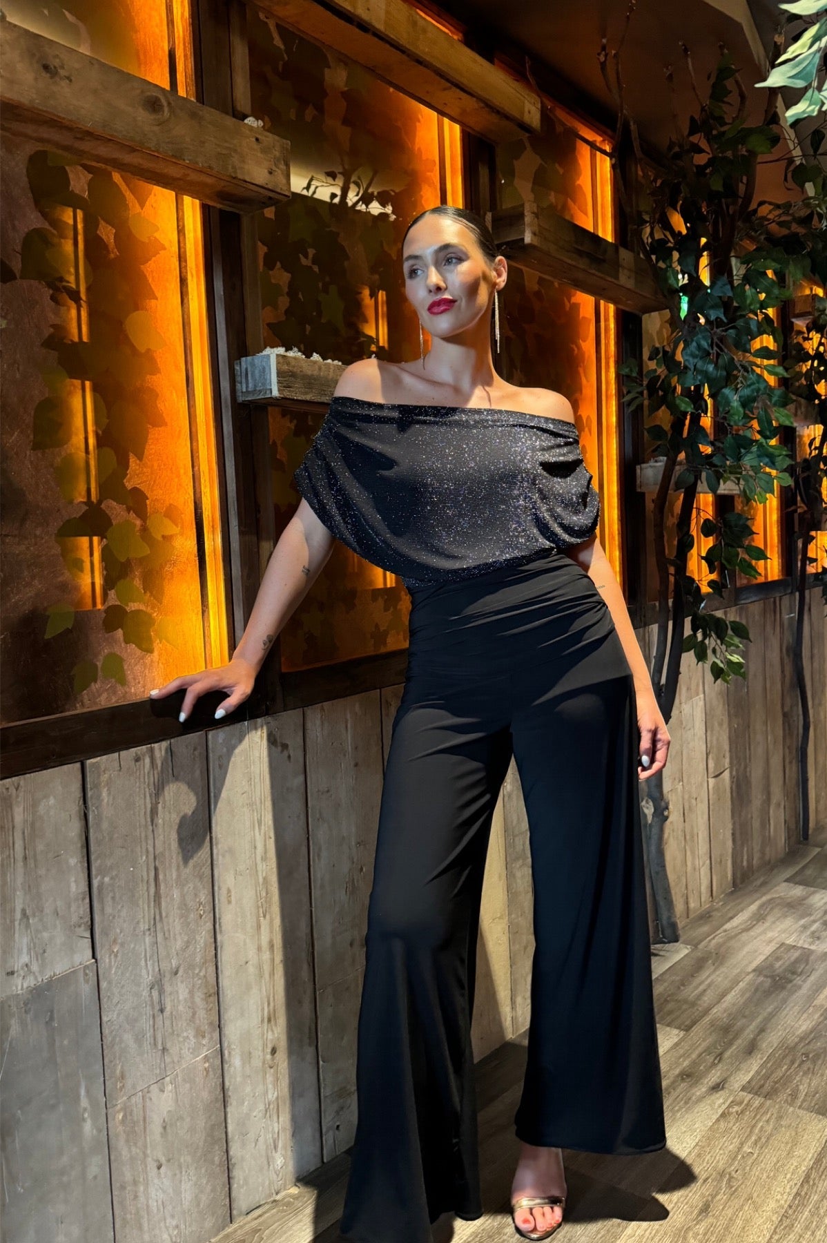 Atom Label Black & Silver Carbon Sparkle Jumpsuit