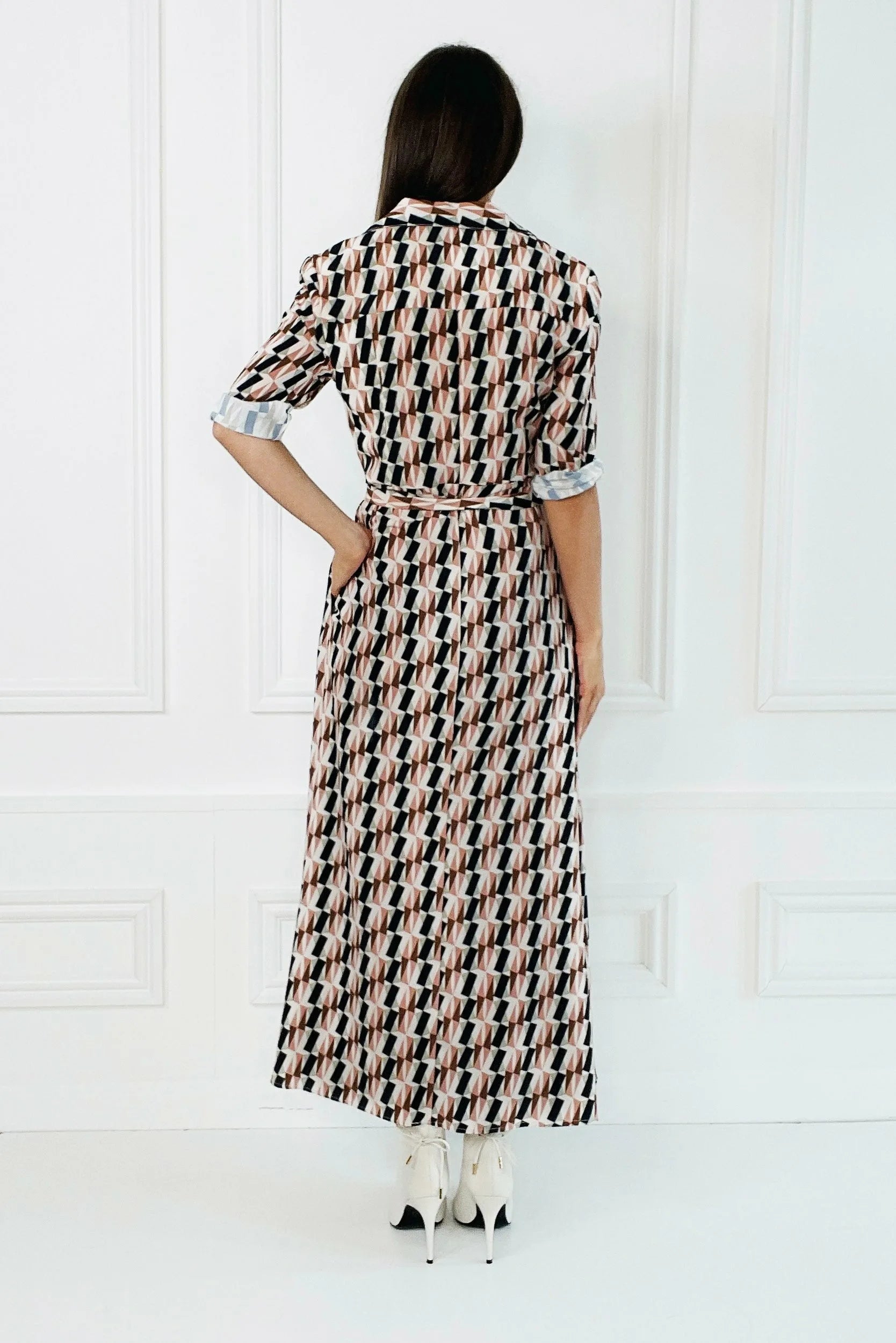 Honor Gold Faith Geo Print Shirt Dress