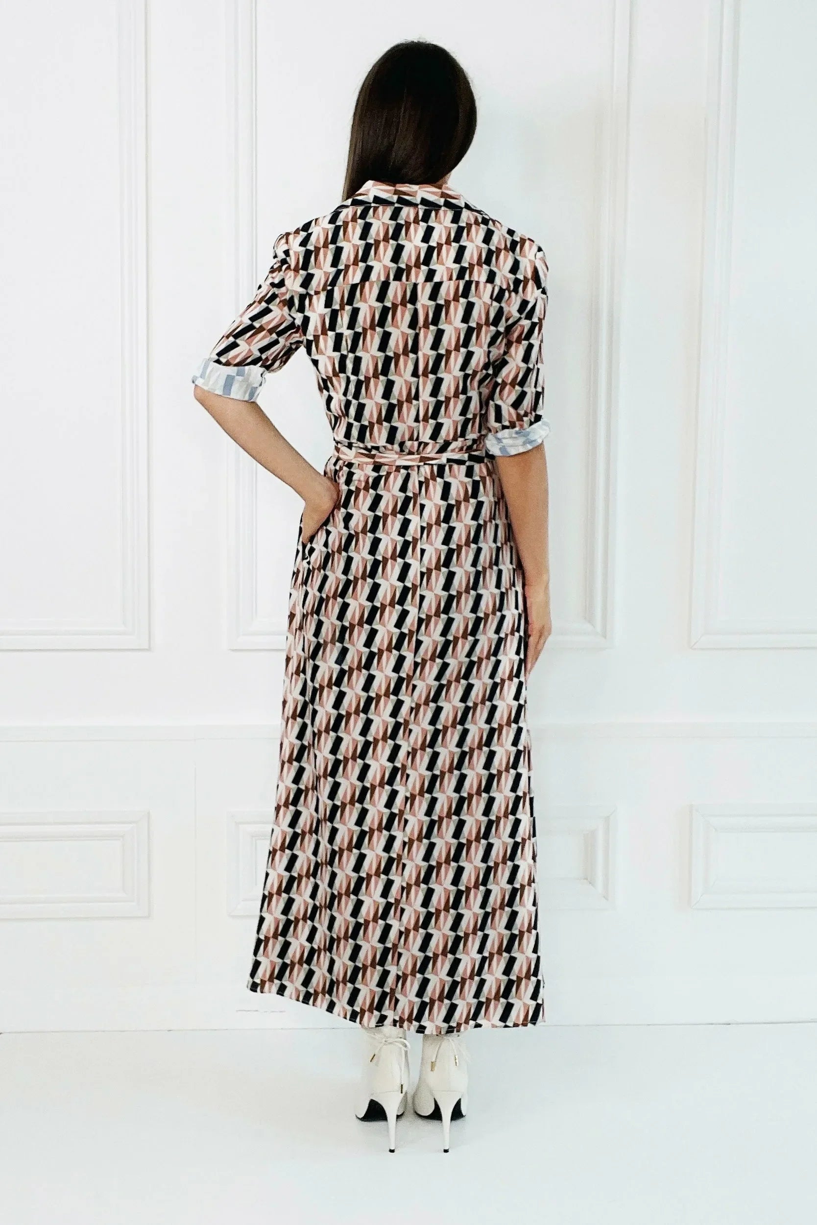 Honor Gold Faith Geo Print Shirt Dress