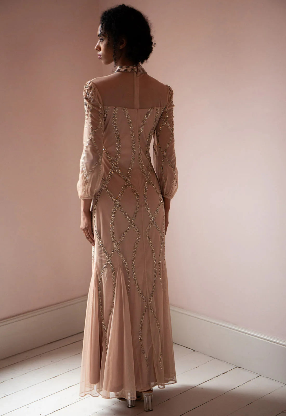 Raishma Couture Beige Shantel Gown