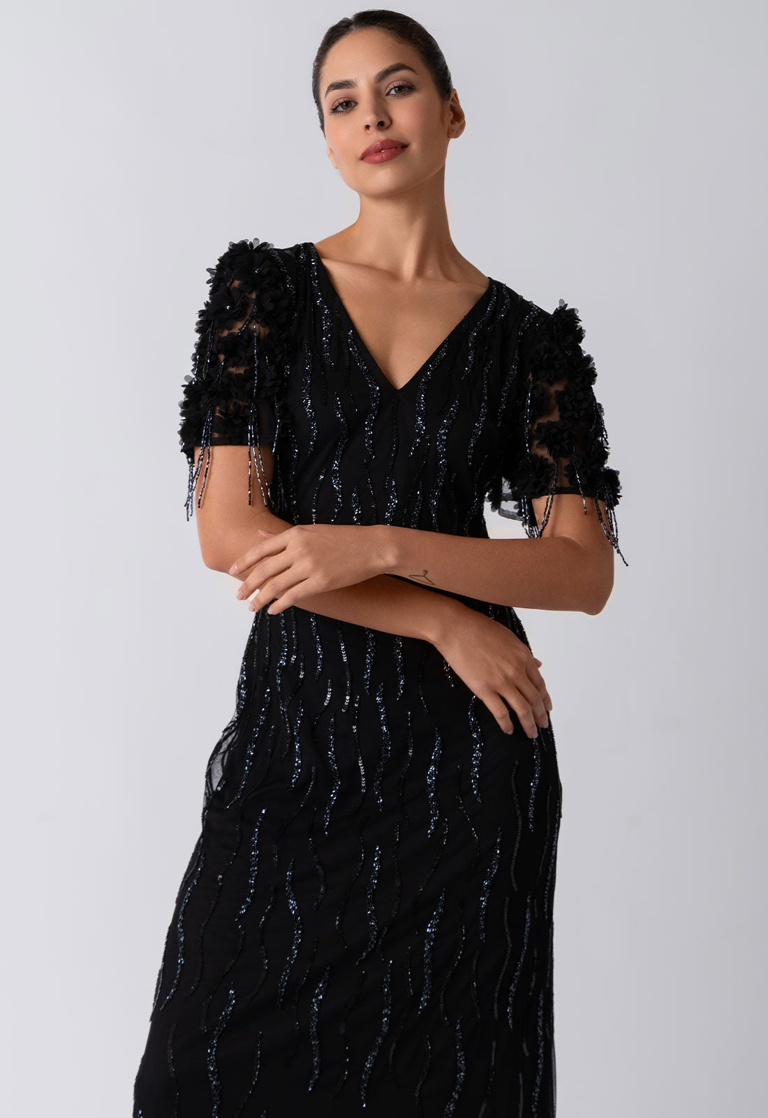 Raishma Couture Black Francesca Maxi Dress