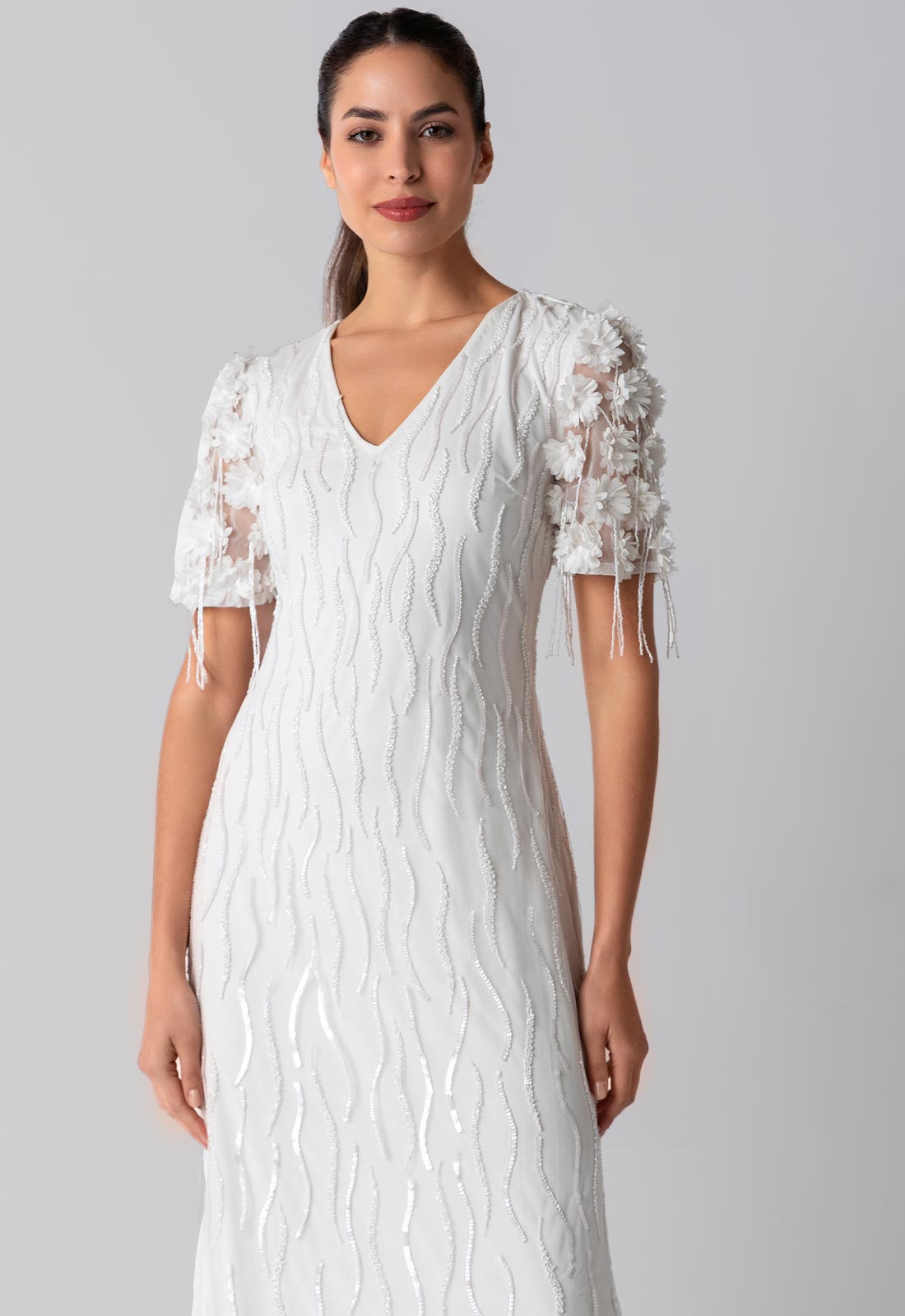 Raishma Couture Ivory Francesca Maxi Dress