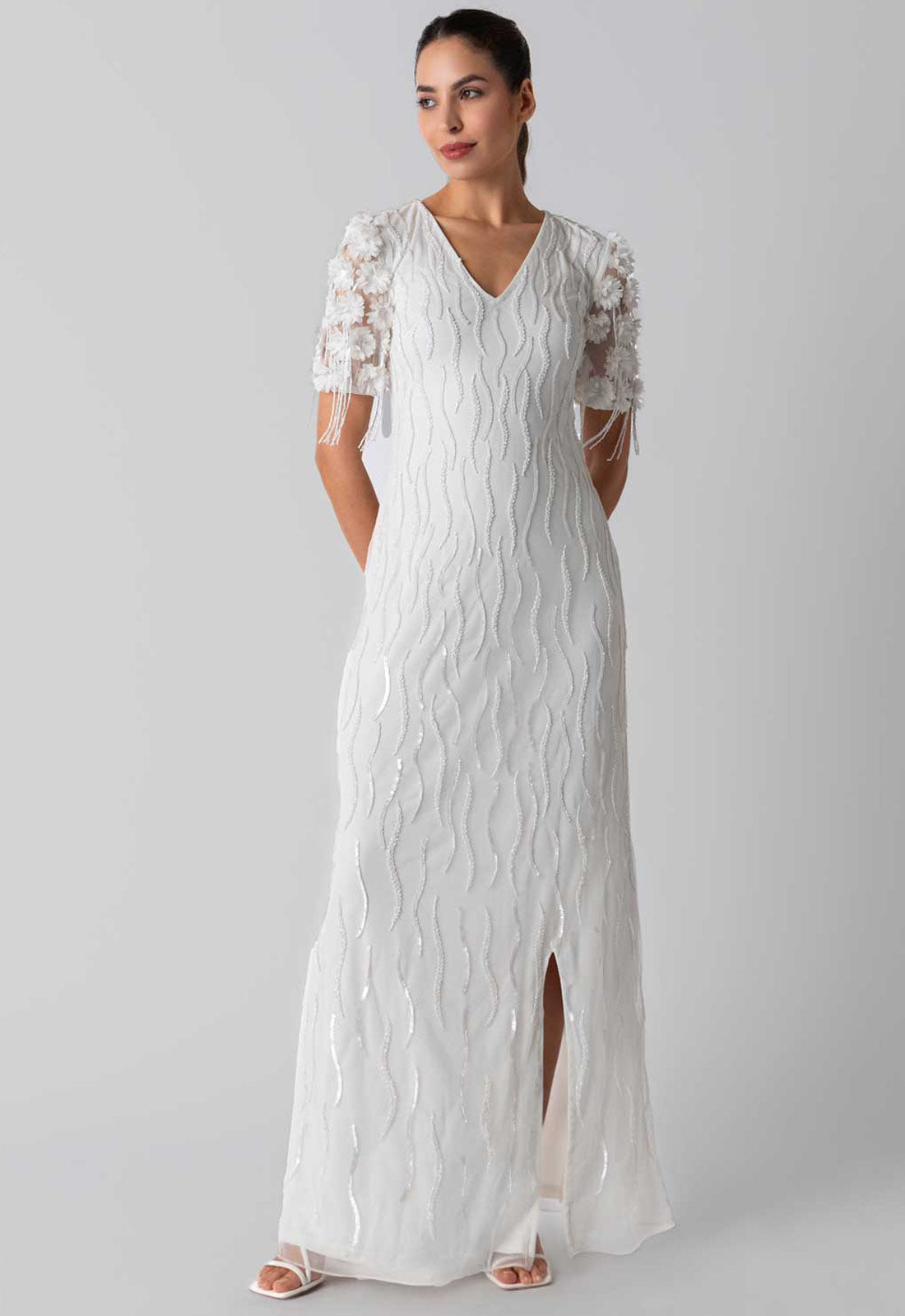 Raishma Couture Ivory Francesca Maxi Dress