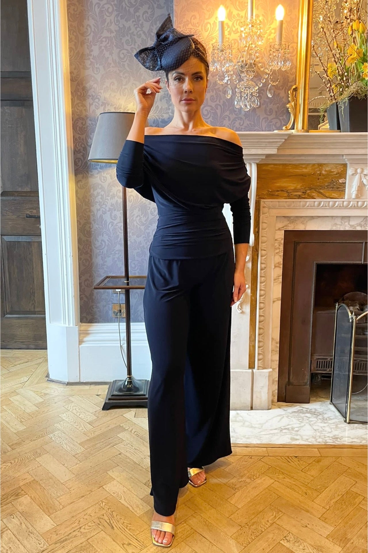 Atom label Navy Carbon jumpsuit with sleeve