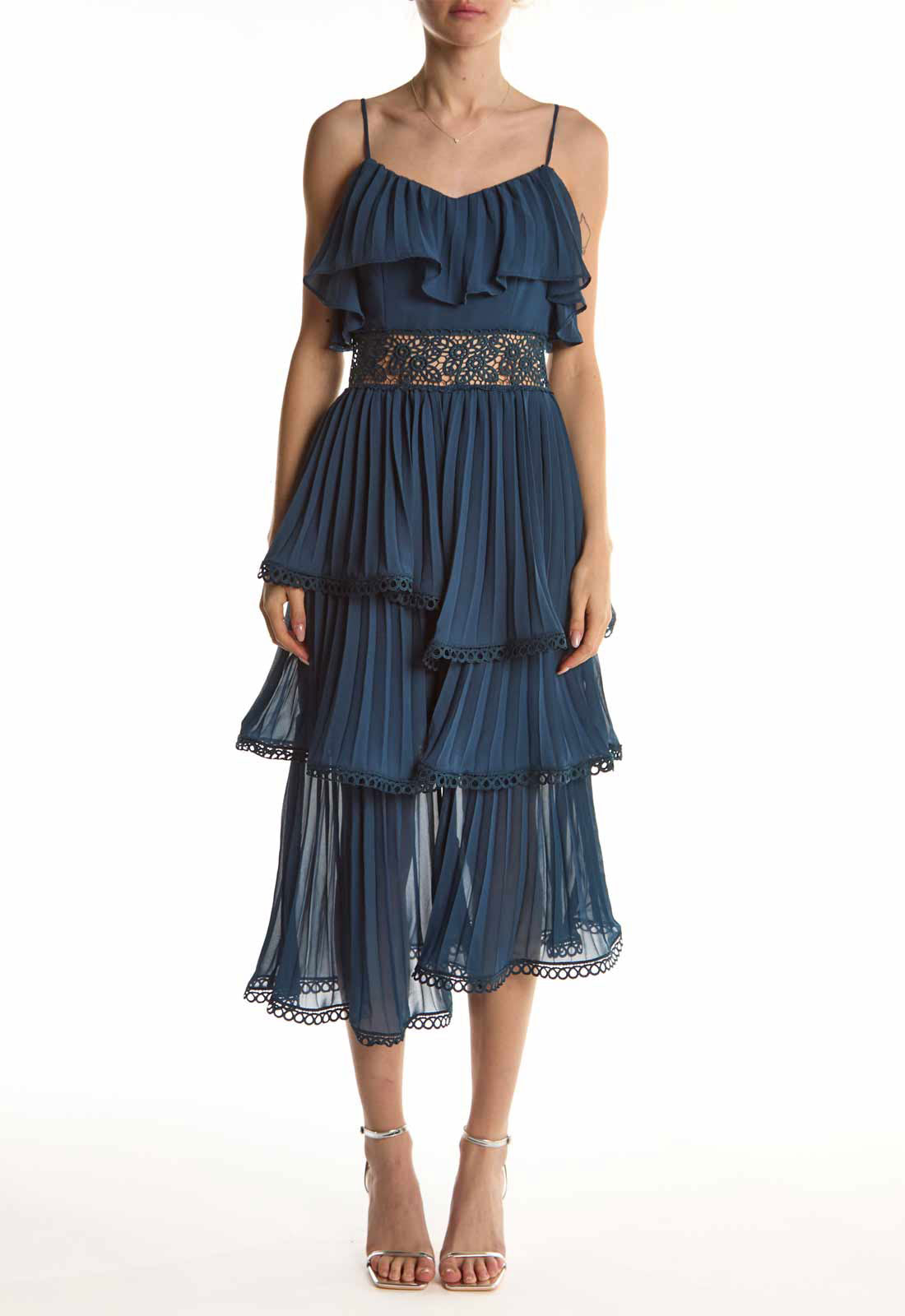true decadence blue dress True Decadence V neck midi dress in sky blue