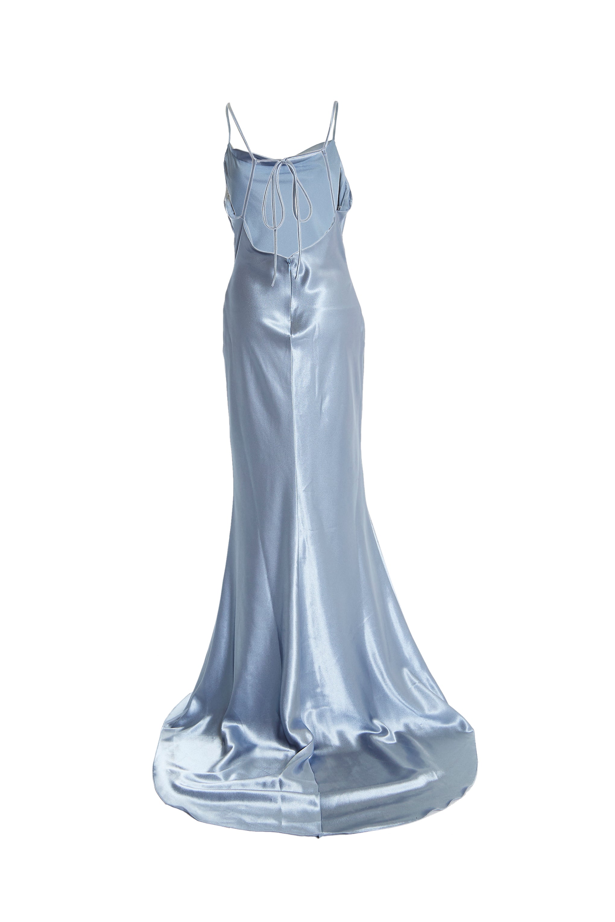 Pippa Steel Blue Bridesmaid Cowl-Neck Slip Dress-image-4