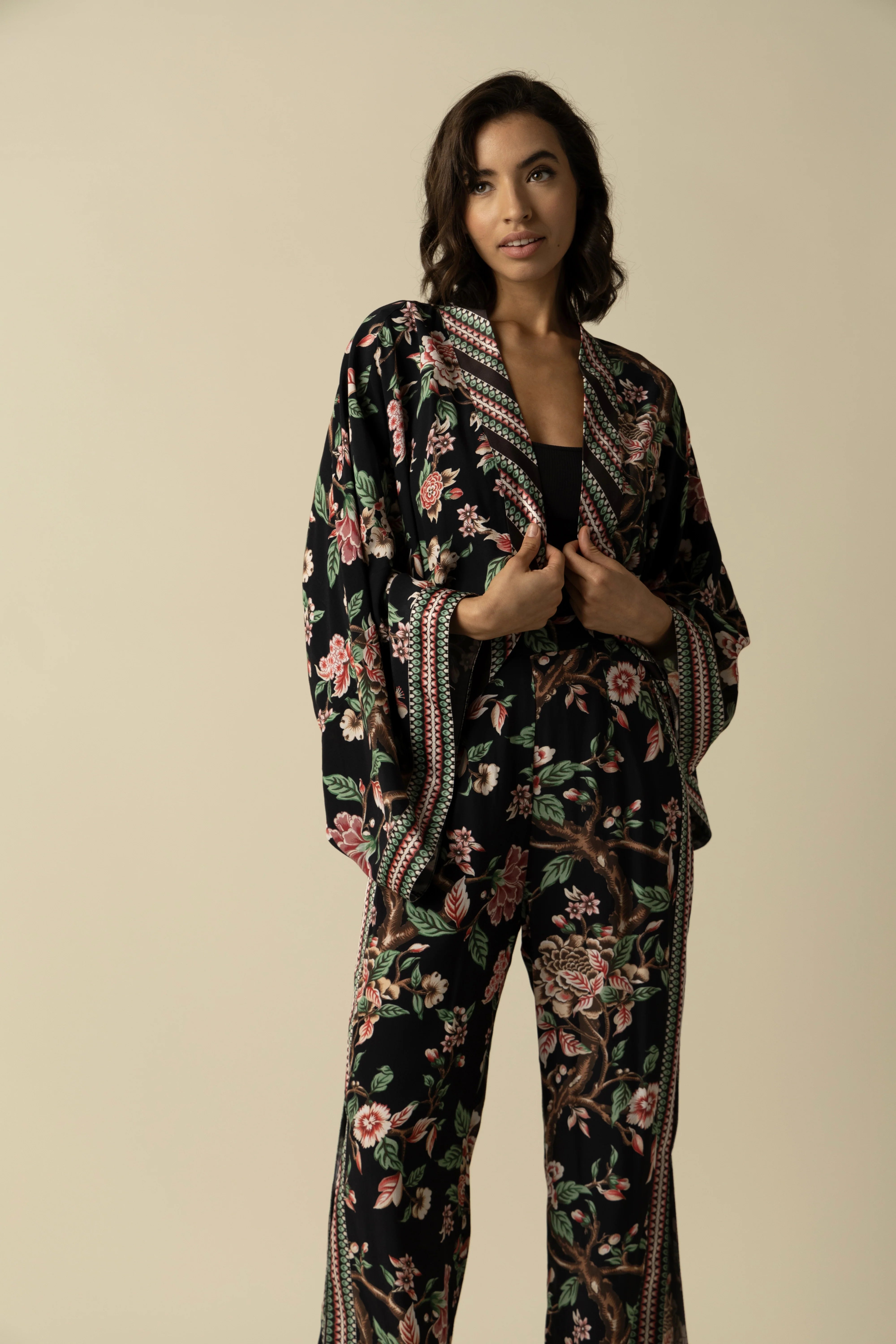 Raishma Studio Black Hallie Kimono