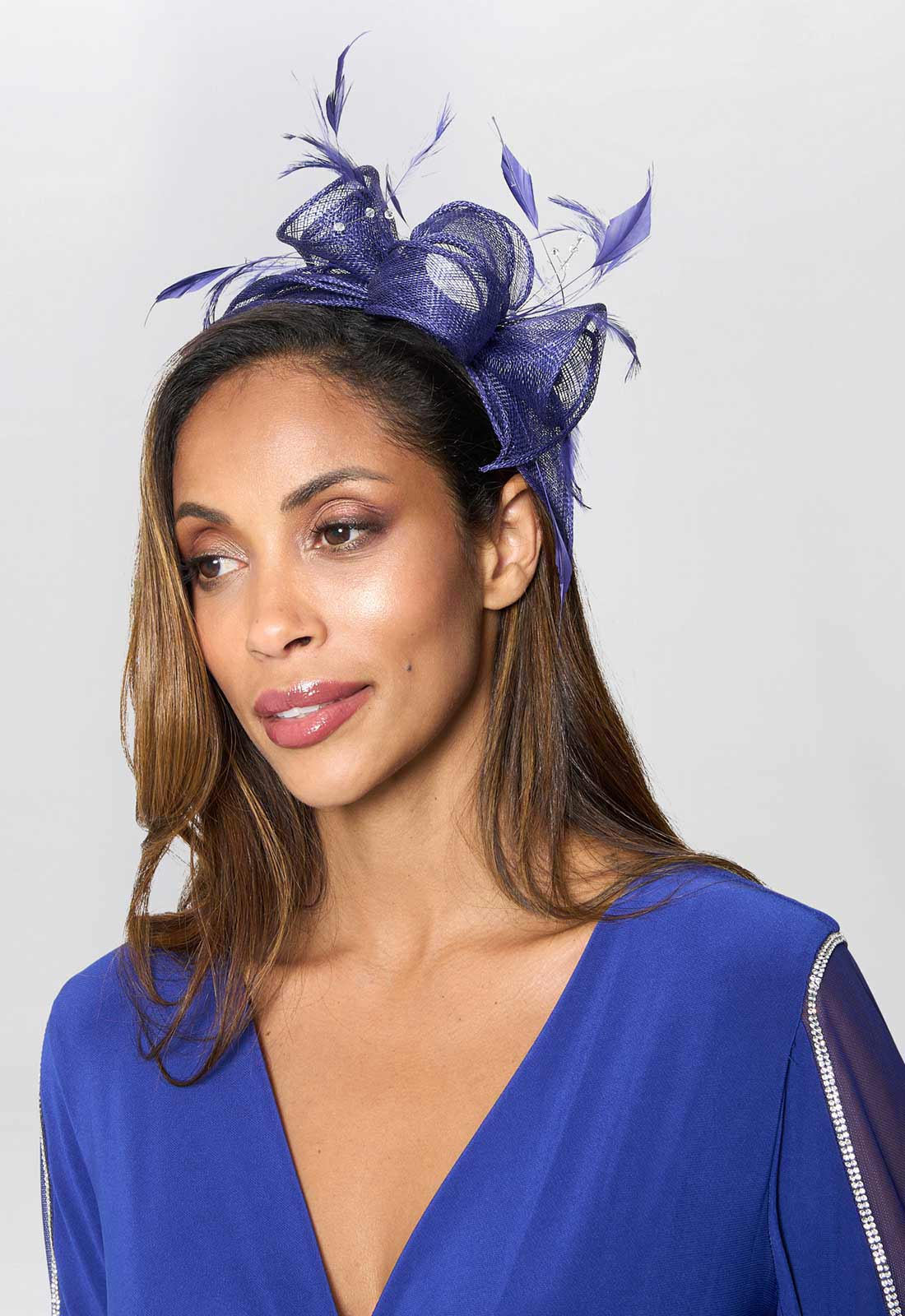 blue headband fascinator