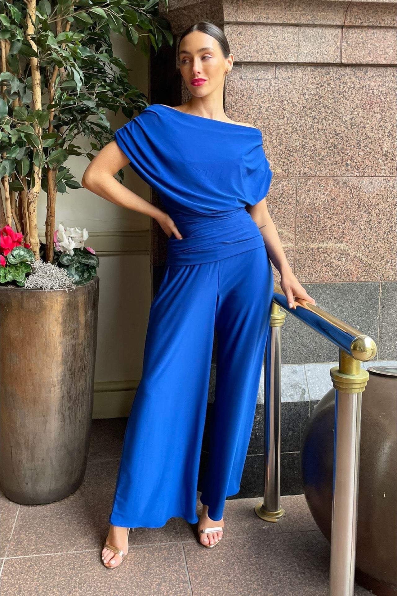 Atom Label Colbalt Blue Carbon Jumpsuit
