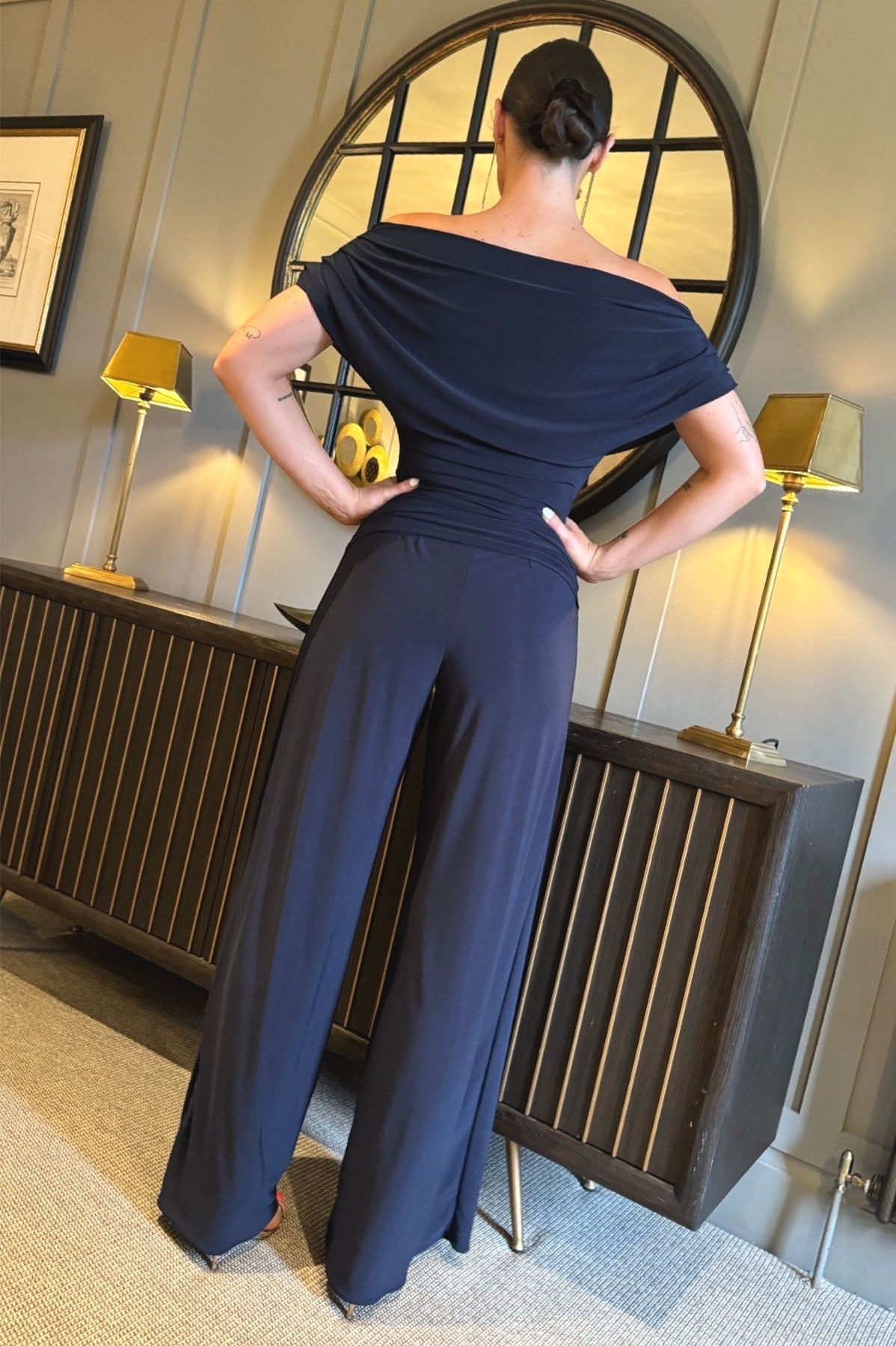 Atom Label Navy Carbon Jumpsuit