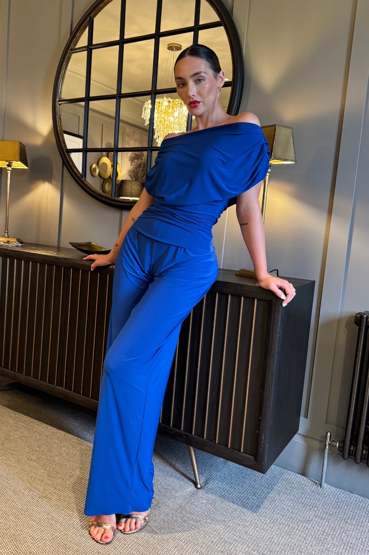 Atom Label Cobalt Blue Carbon Jumpsuit