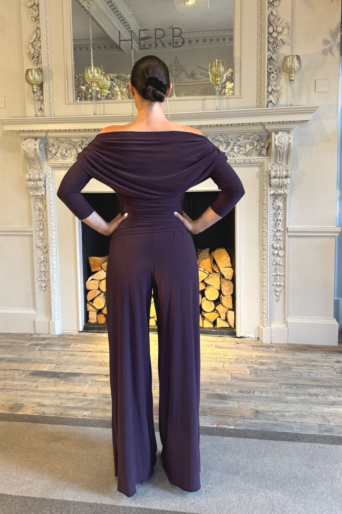 Atom Label Blackcurrant Carbon Jumpsuit