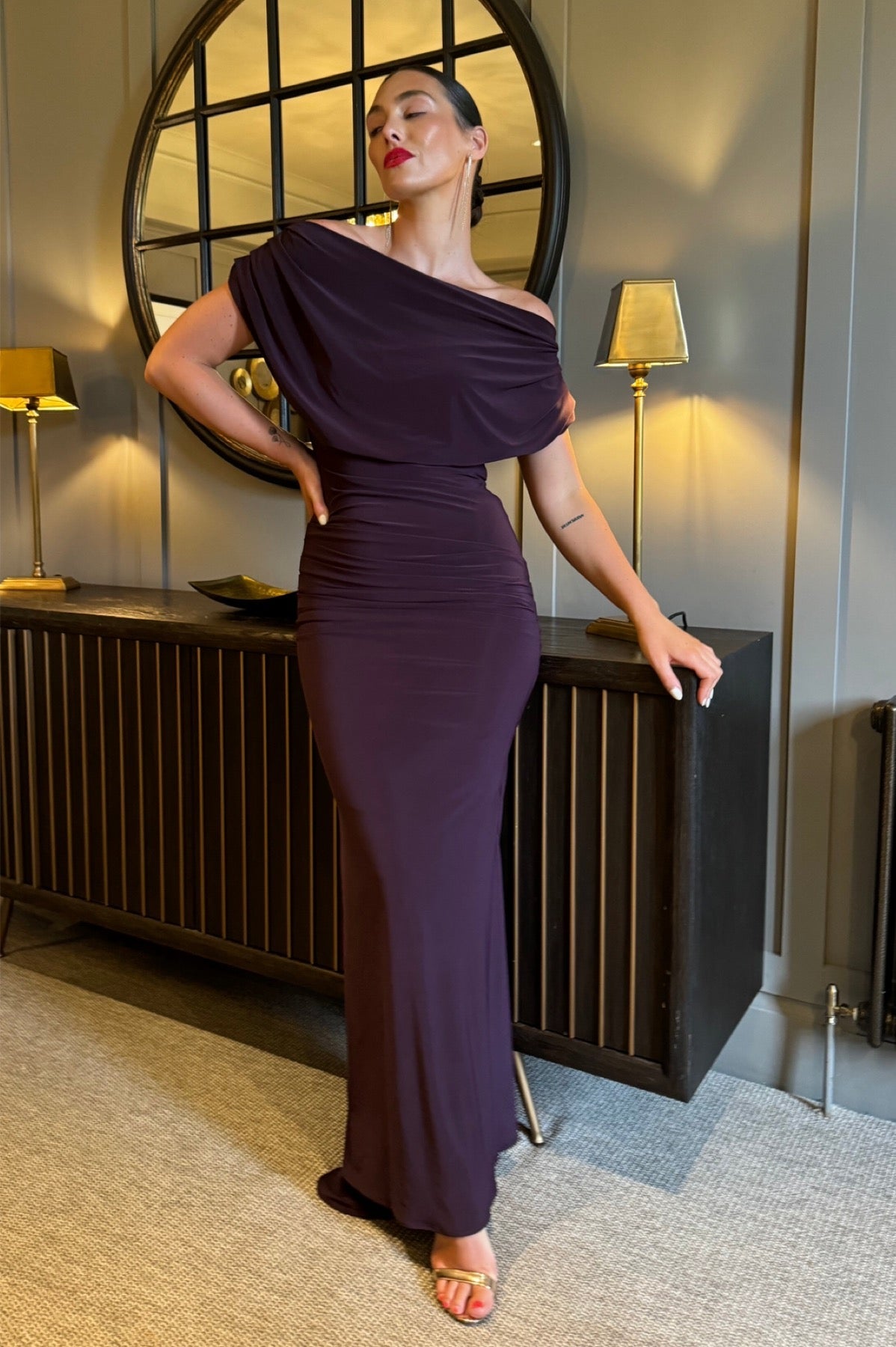 Atom Label Blackcurrent Platinum Gown