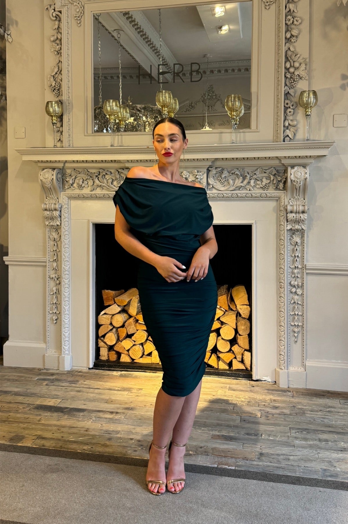 Atom Label Forest Green Oxygen Dress